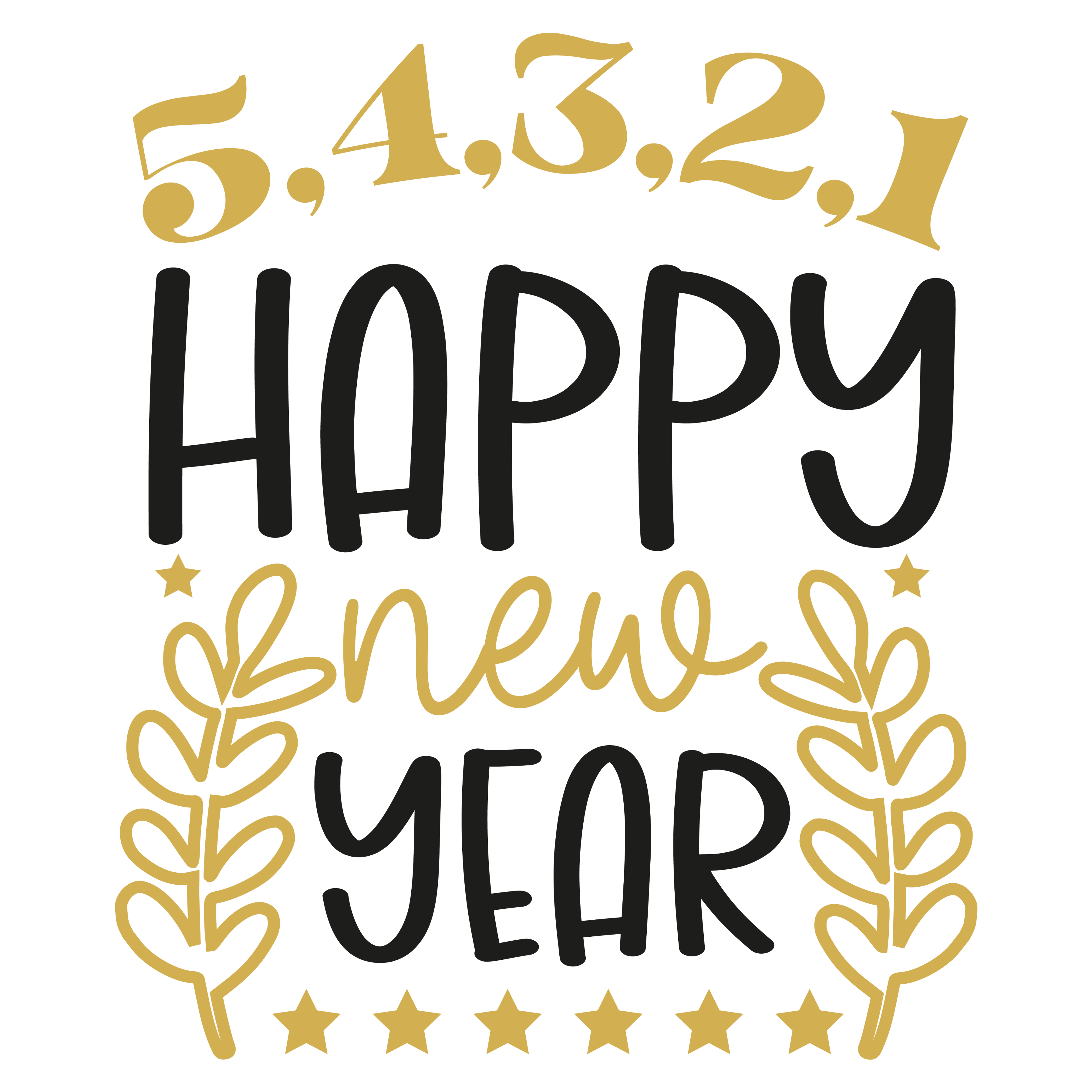 HTV Prints - 5,4,3,2,1, Happy New Year - The Vinyl Haus Main image