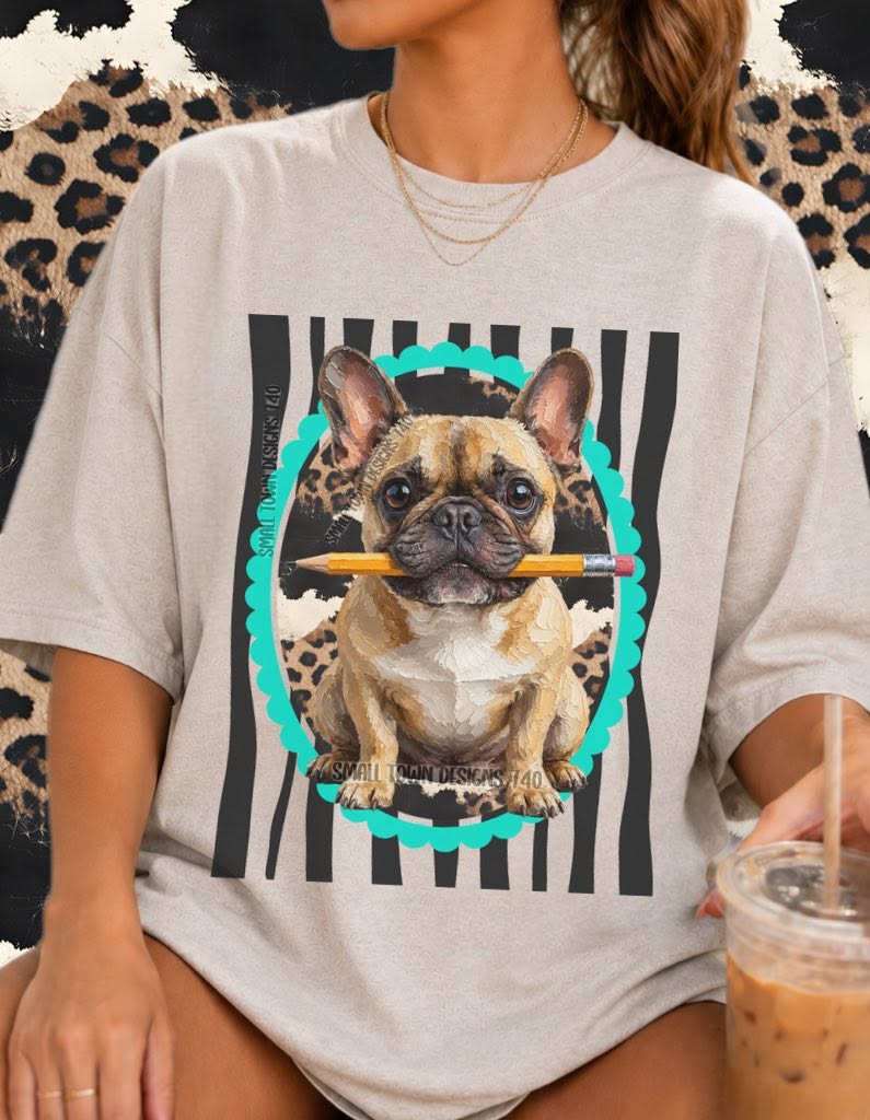 DTF PRINT - Back to School French Bulldog Main image