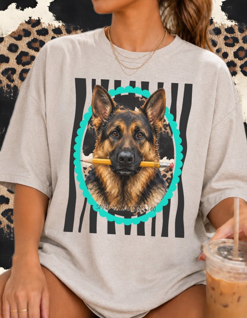 DTF PRINT - Back to School German Shepherd Main image