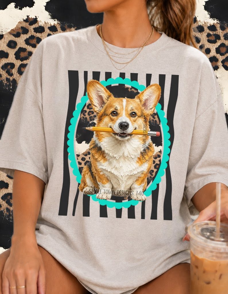 DTF PRINT - Back to School Corgi Main image