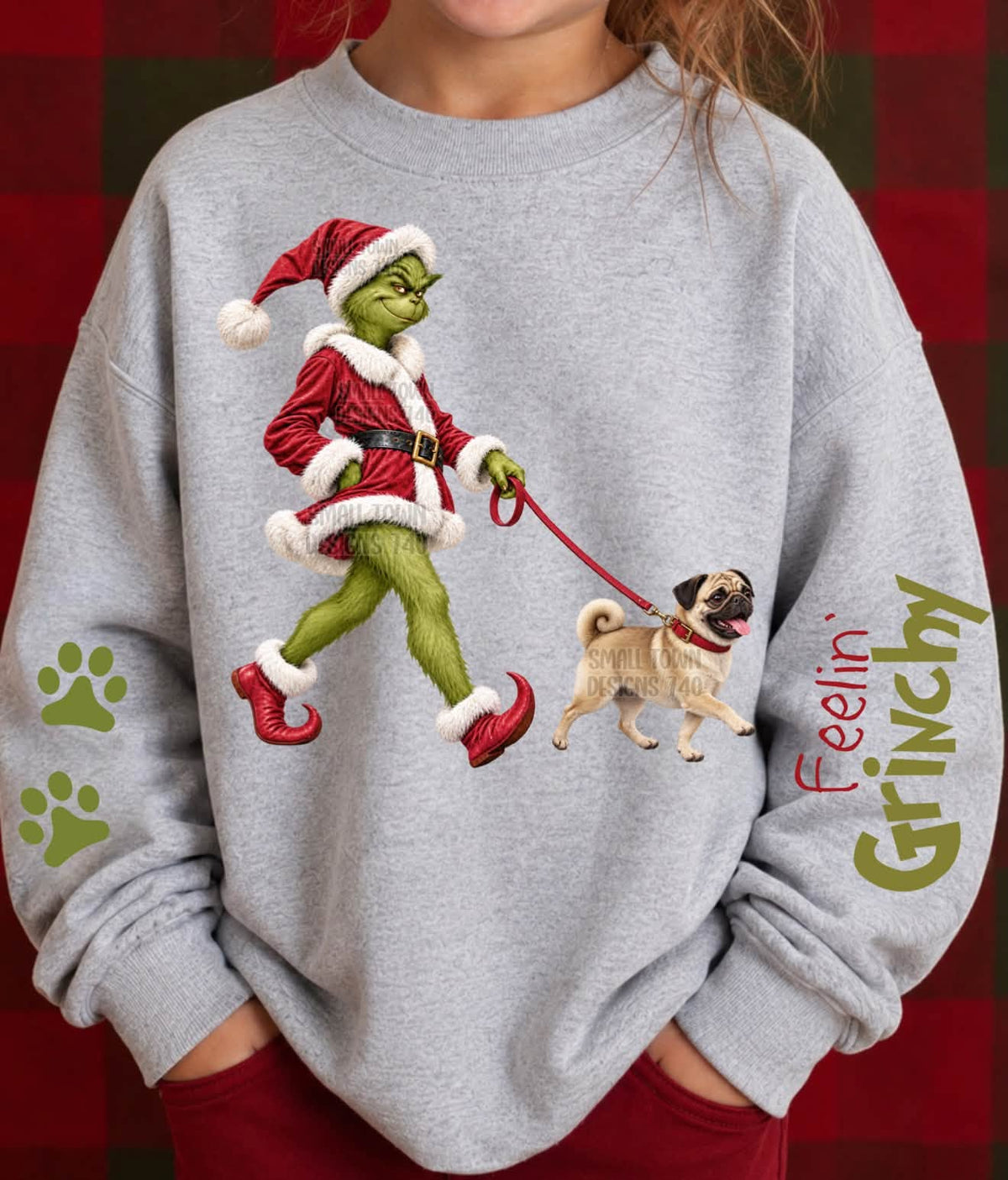 DTF PRINT - Green Guy walking Pug Main image