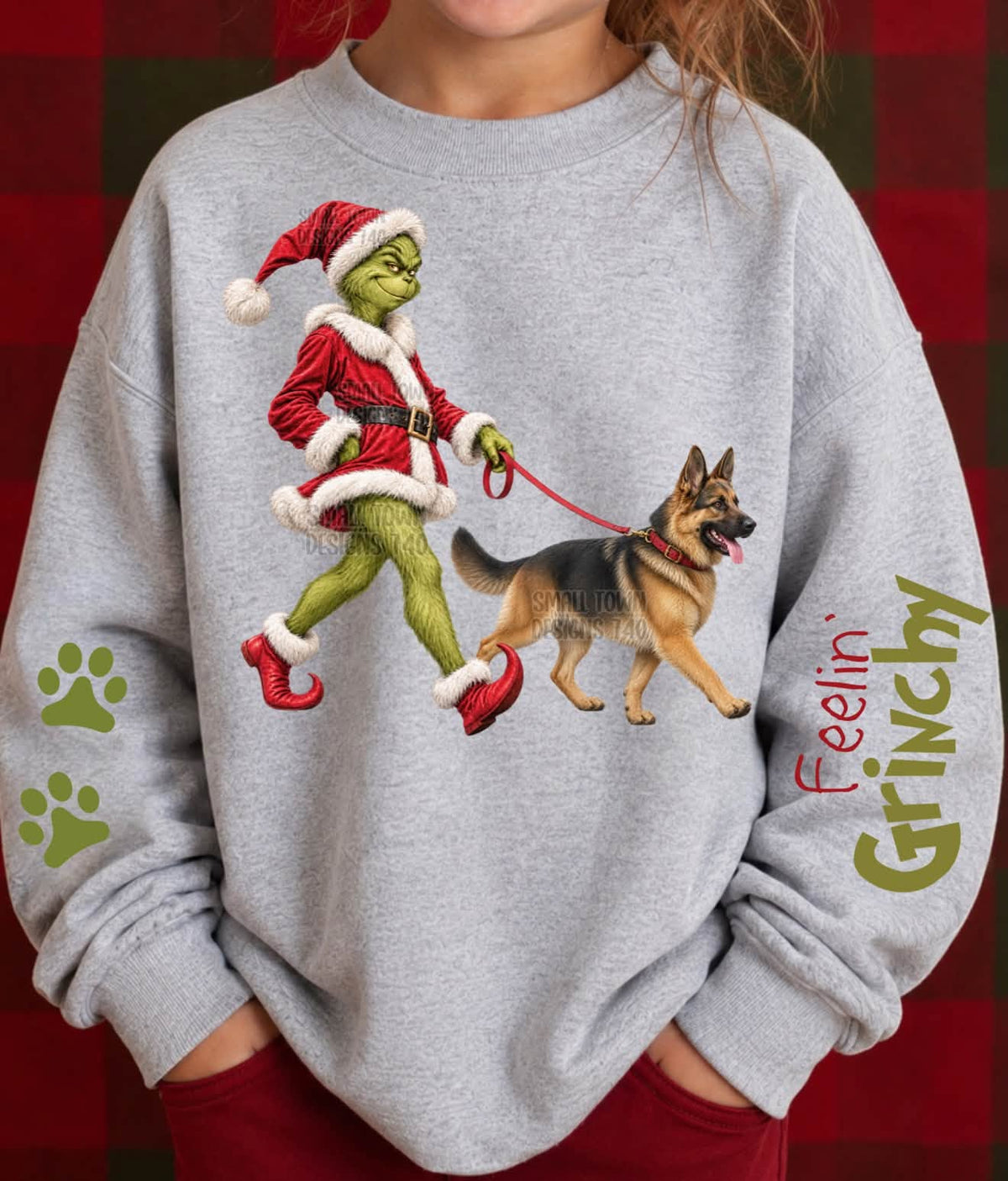 DTF PRINT - Green Guy walking German Shepherd Main image