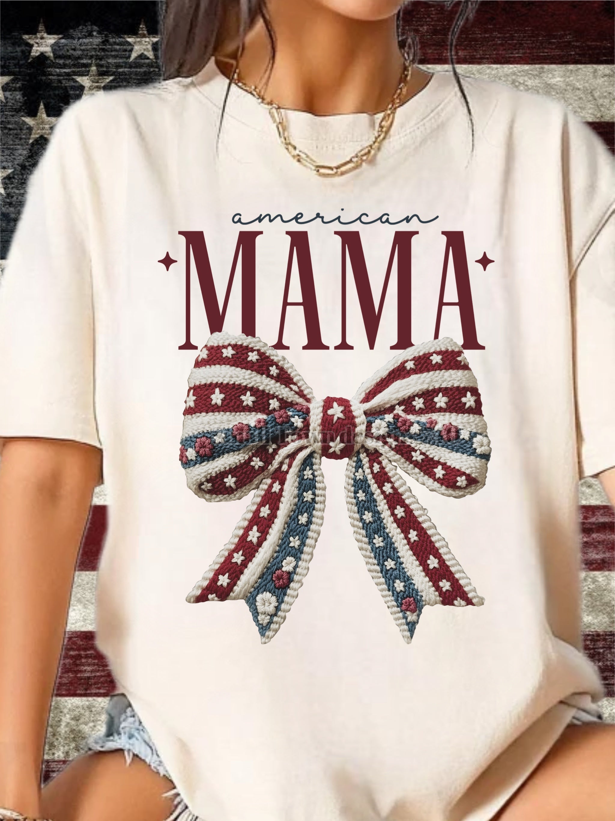 DTF Print American Mama Crochet