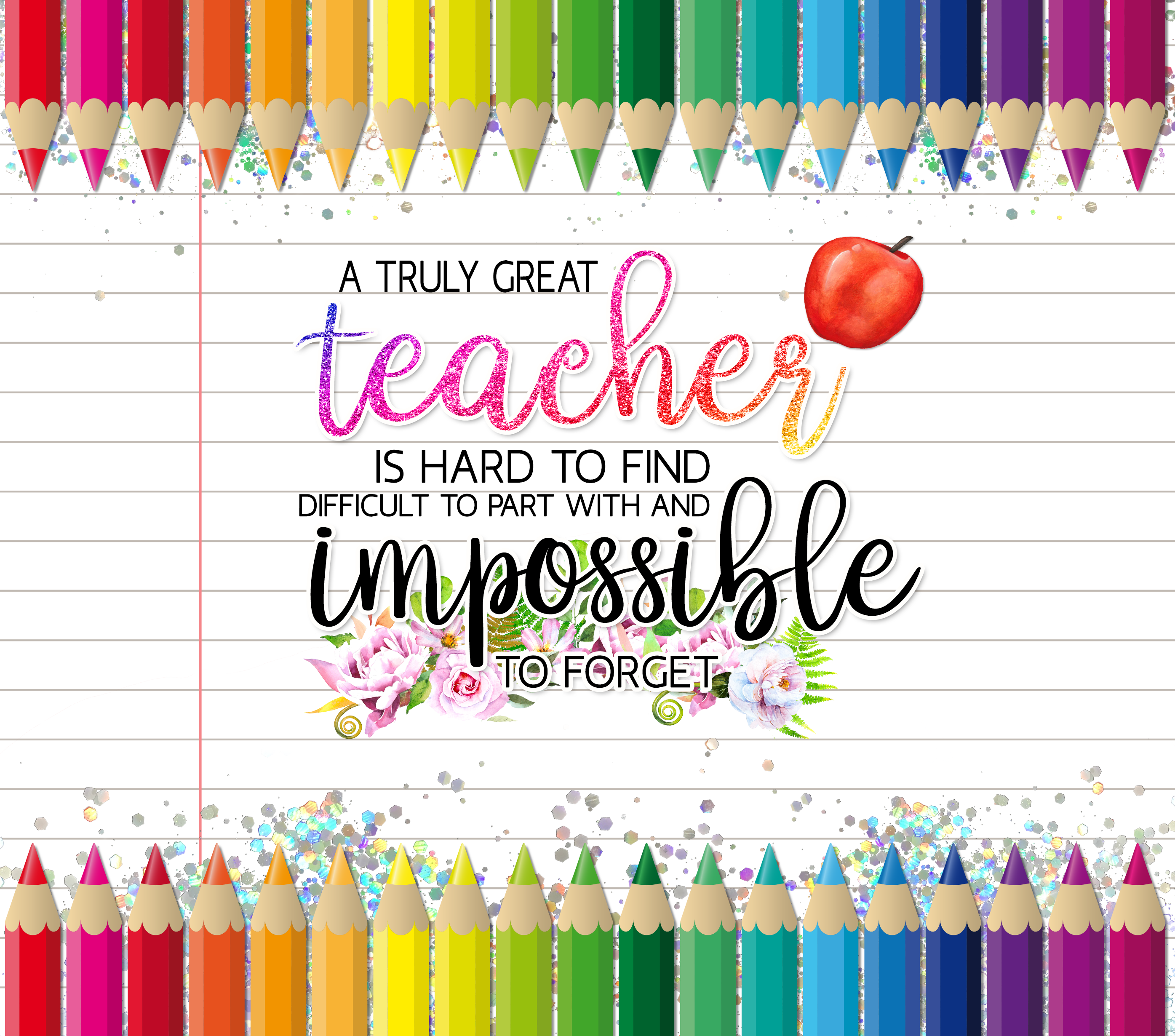 Sublimation Tumbler Wrap - A Truly Great Teacher - The Vinyl Haus Main image