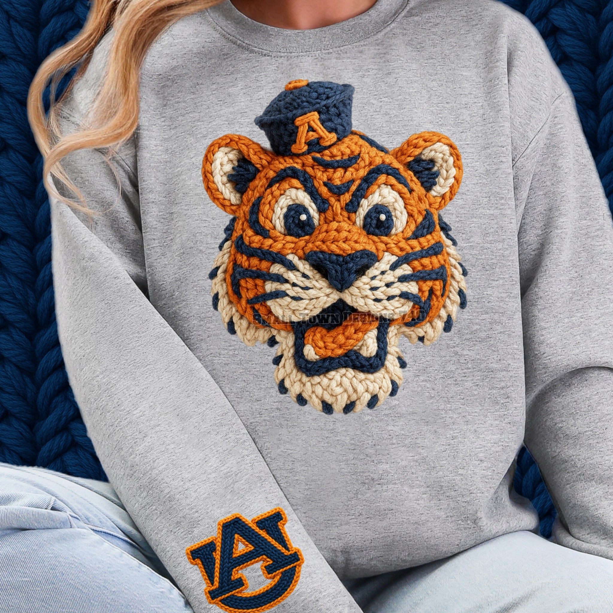 DTF Print Auburn Tigers Faux Yarn
