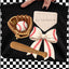 DTF PRINT Baseball Bow, Glove, Bat, Ball, Bases