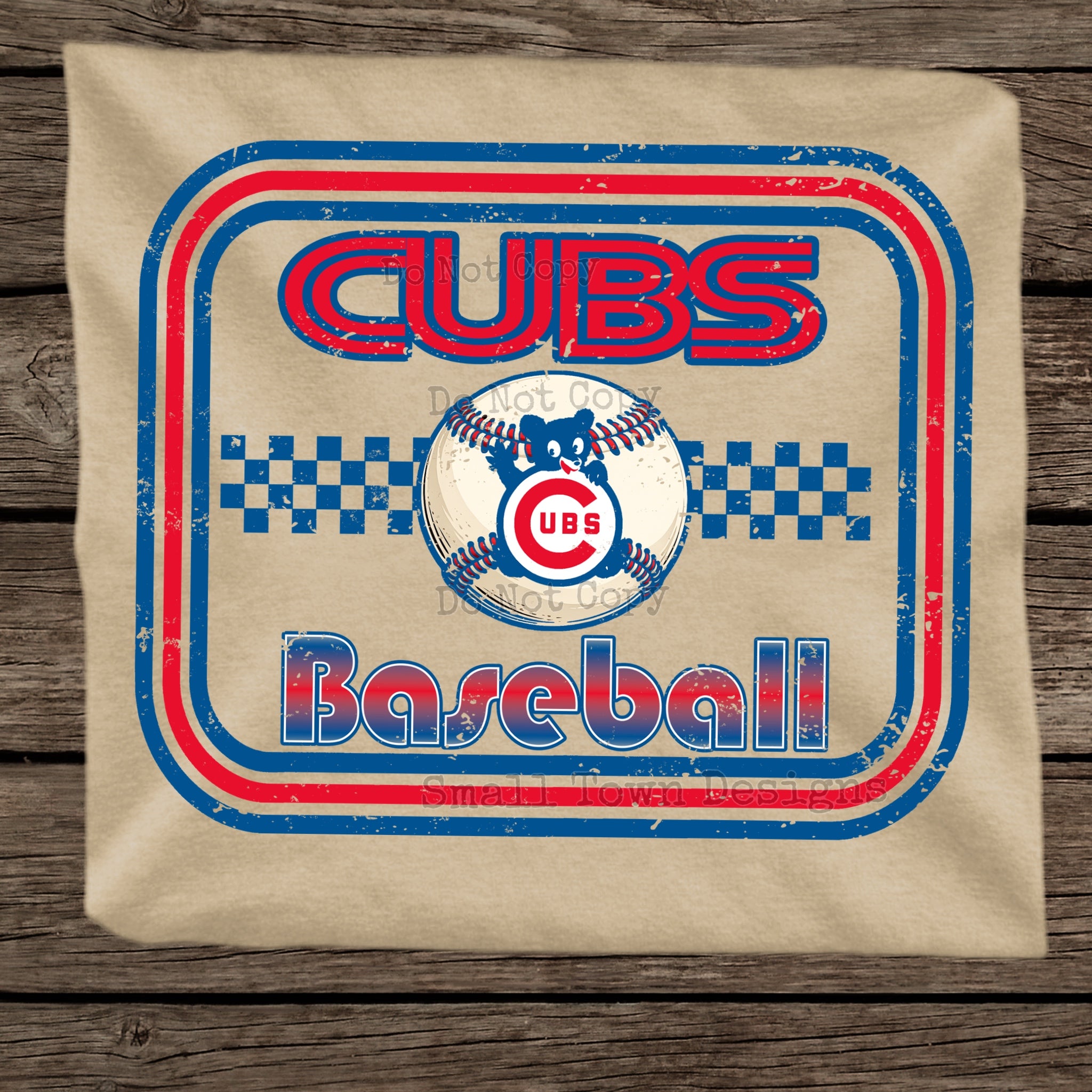 DTF PRINT Baseball Chicago Cubs Checkerboard