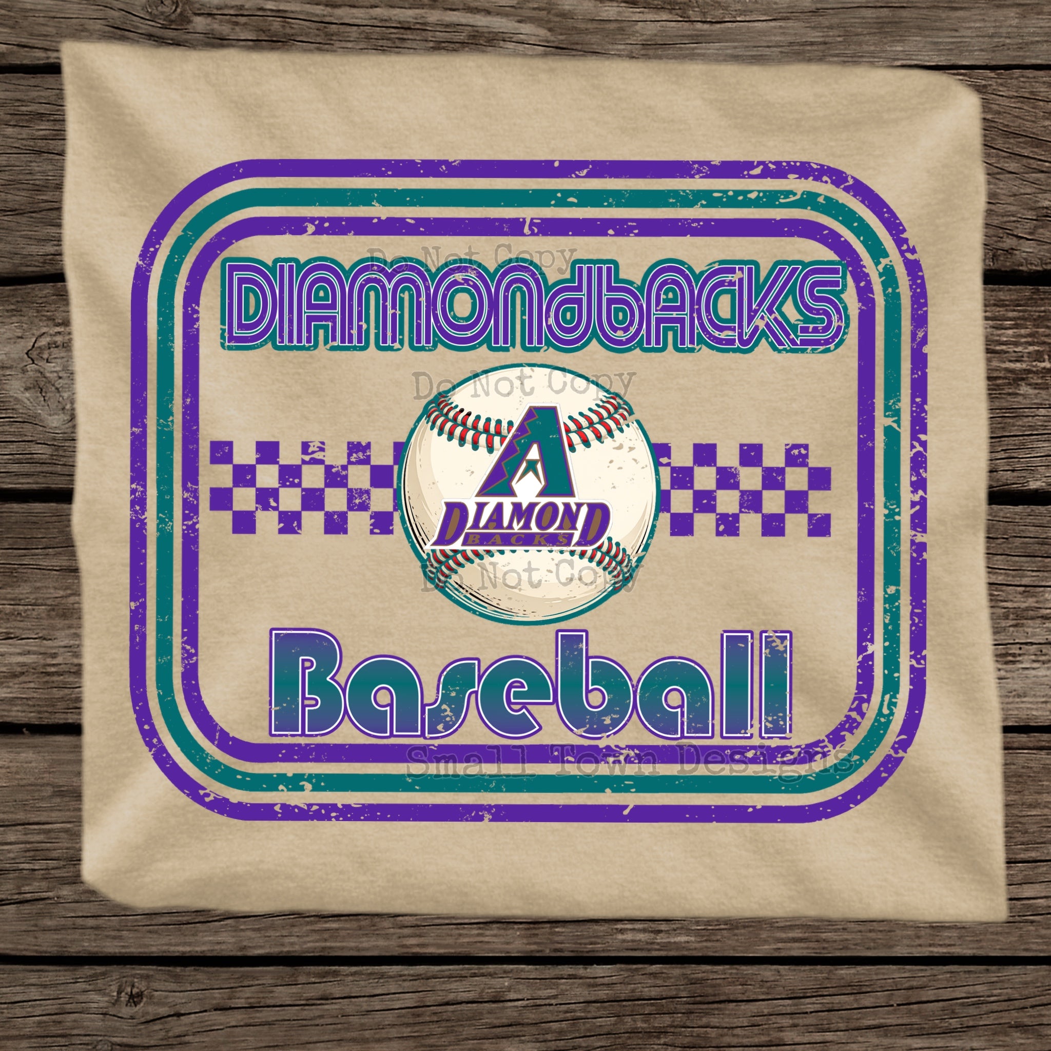 DTF PRINT Baseball Diamondbacks Checkerboard