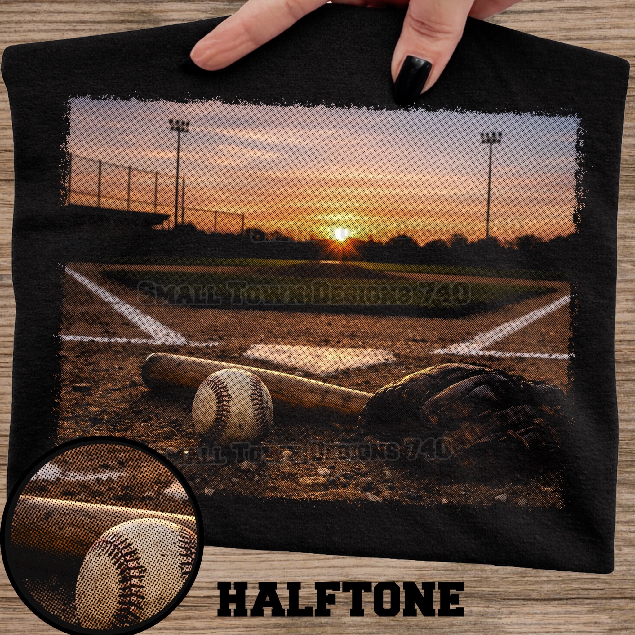 DTF PRINT Baseball Diamond Evening Halftone Main image