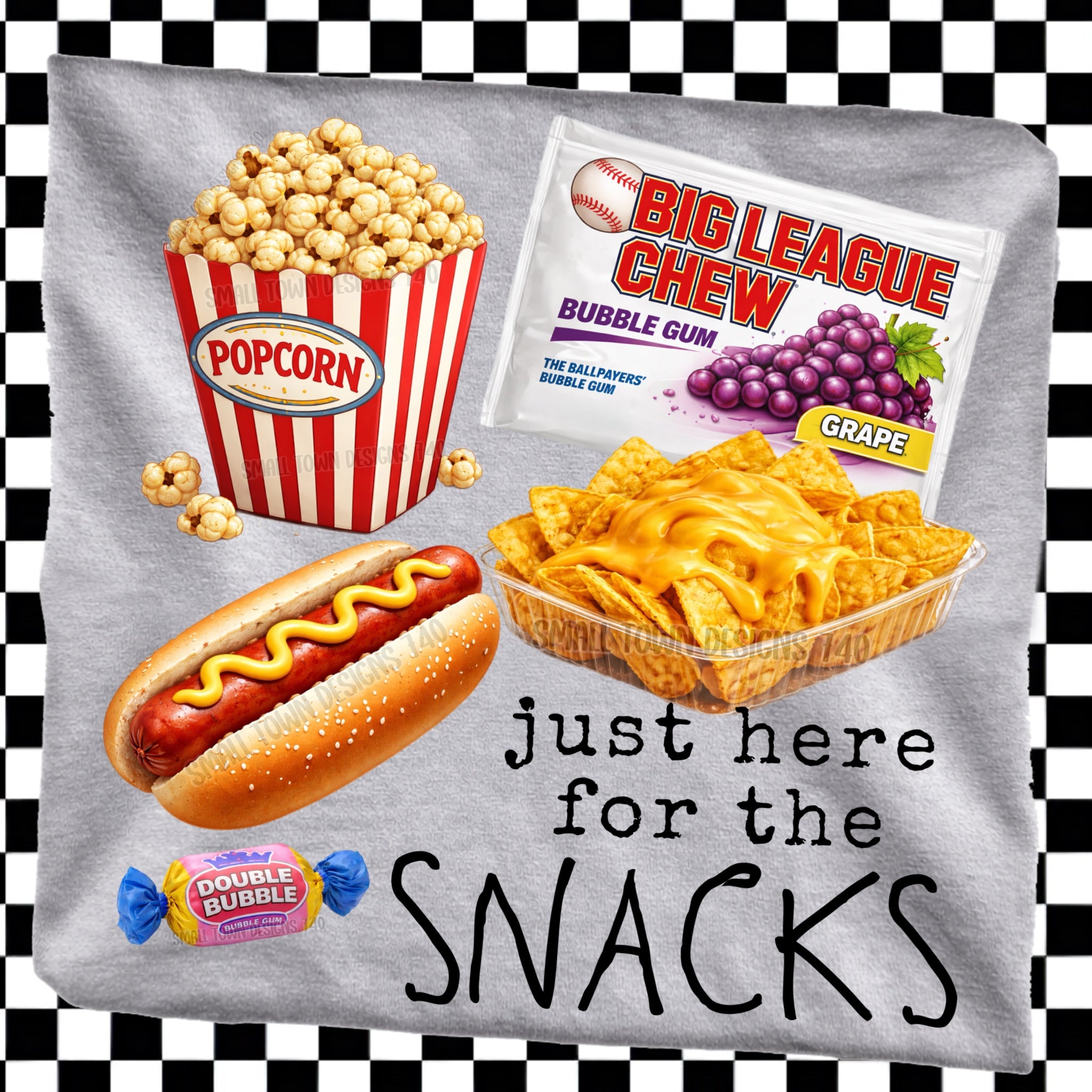 DTF PRINT Baseball Here for the Snacks Main image