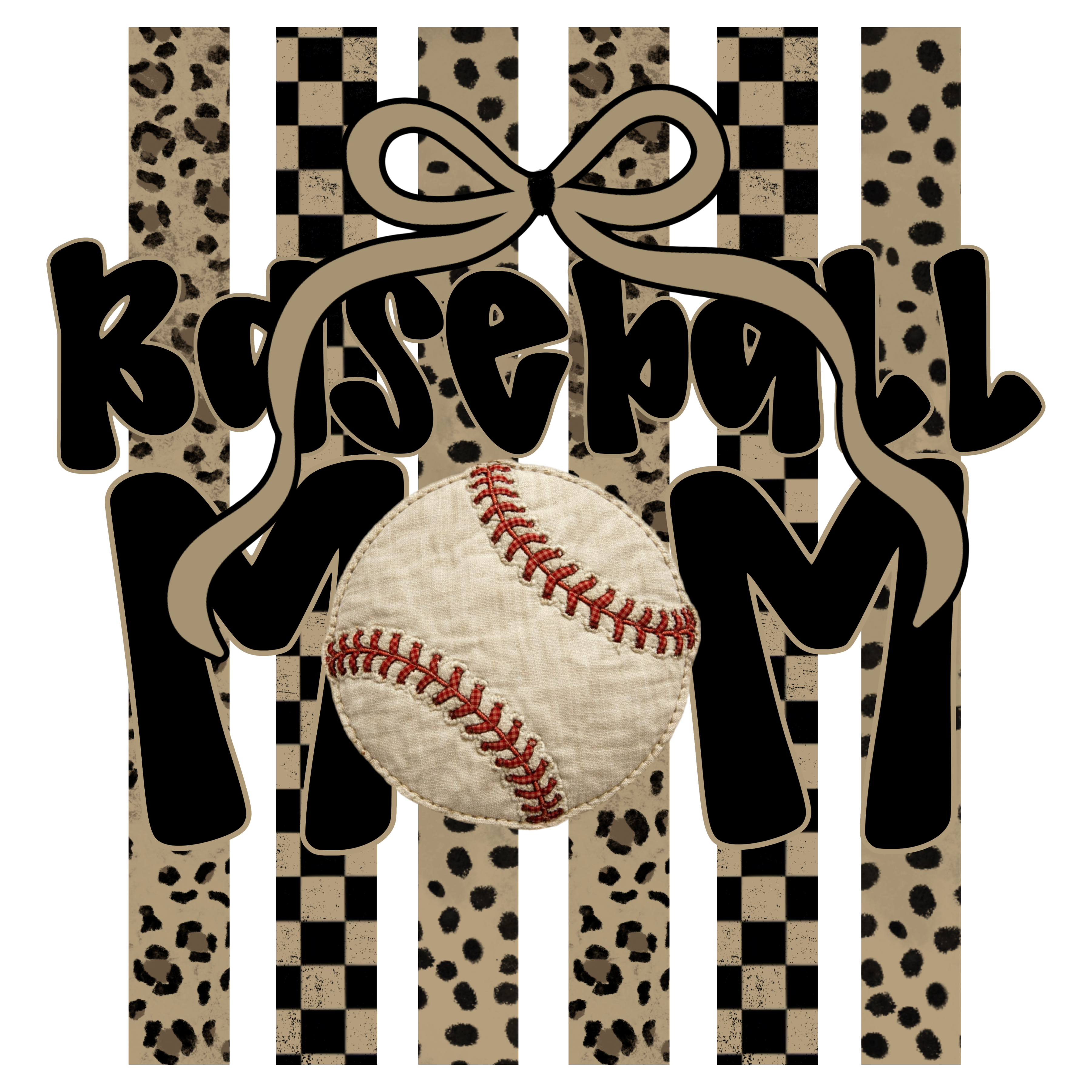 DTF PRINT Baseball Mom Stripes