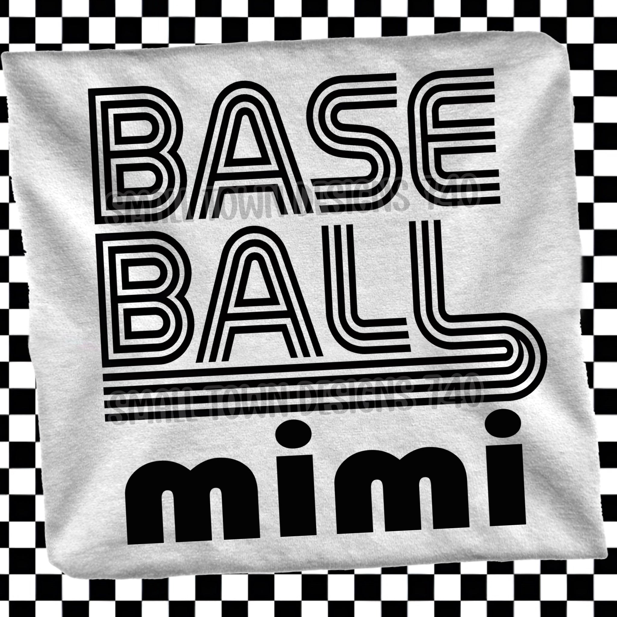 DTF PRINT Baseball MIMI Lines, Checkerboard Main image