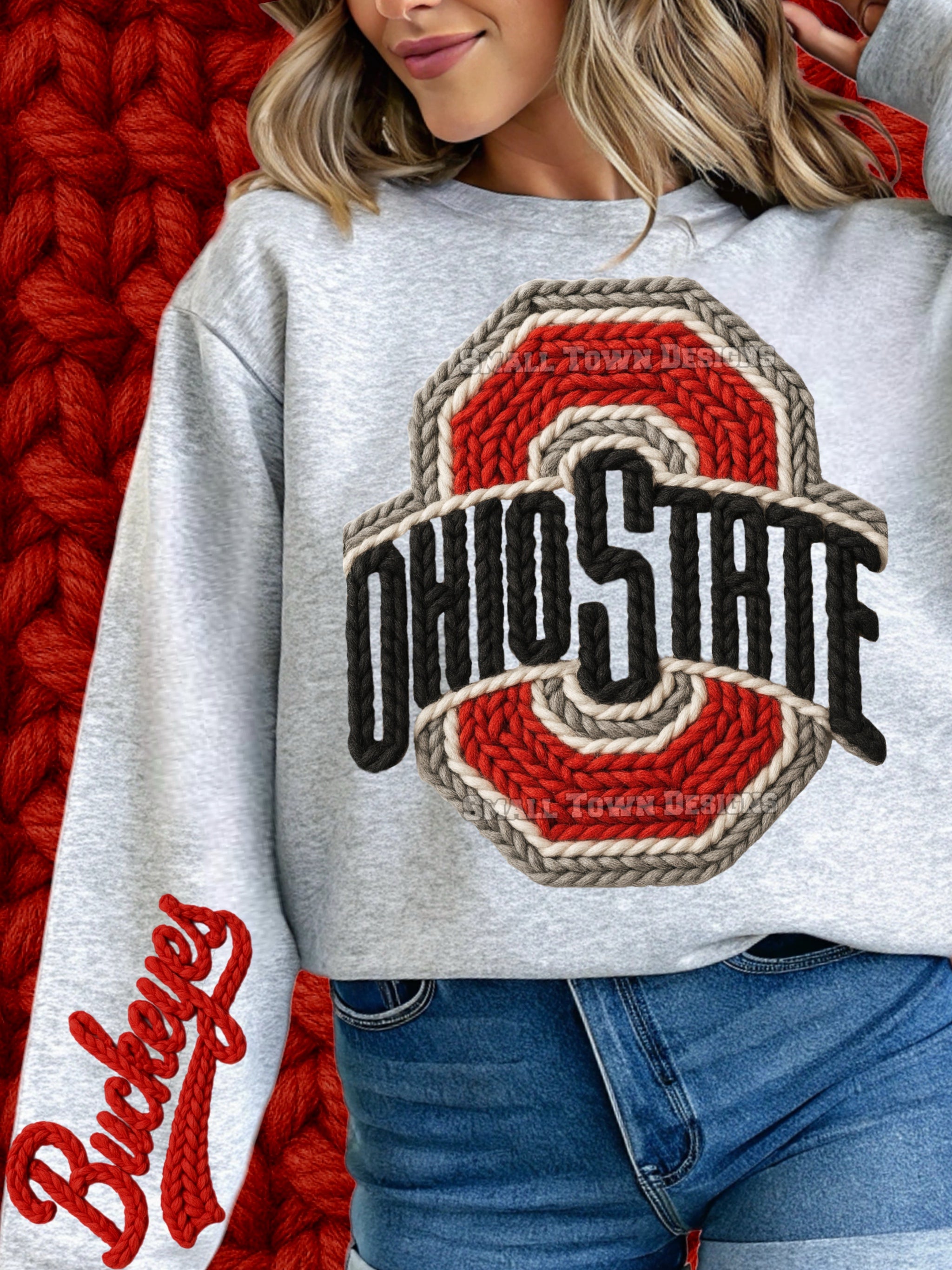 DTF Print Big O Ohio State Yarn Design Main image