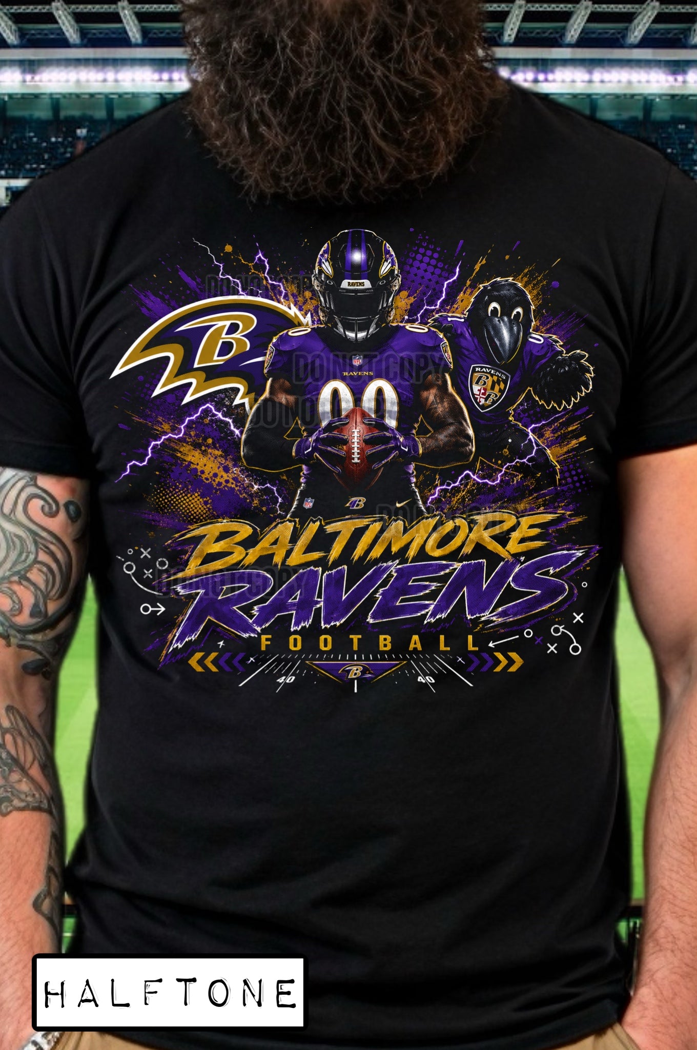 DTF PRINT Baltimore Ravens Halftone Main image
