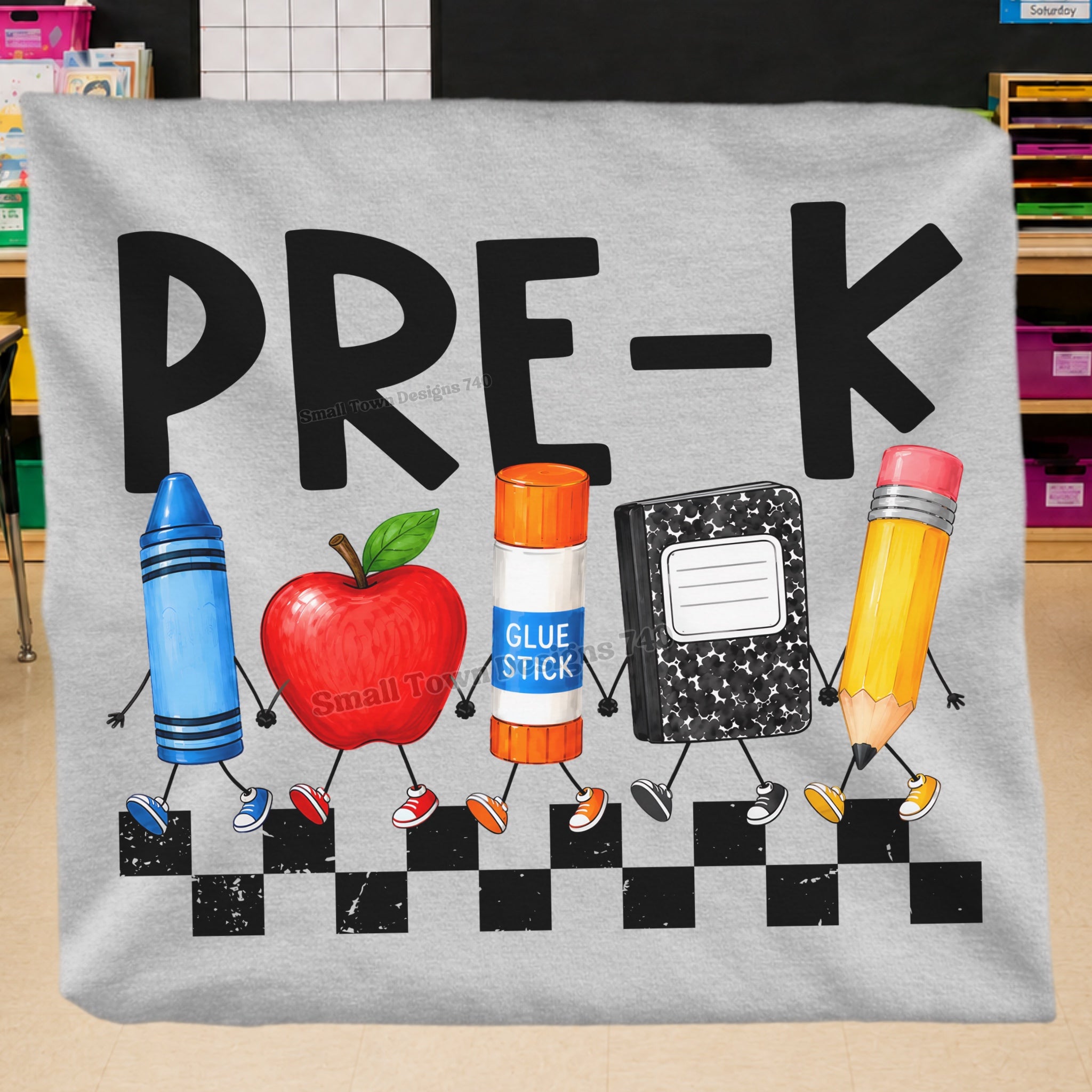DTF PRINT - Back to School Pre-K Walking School Tools Main image