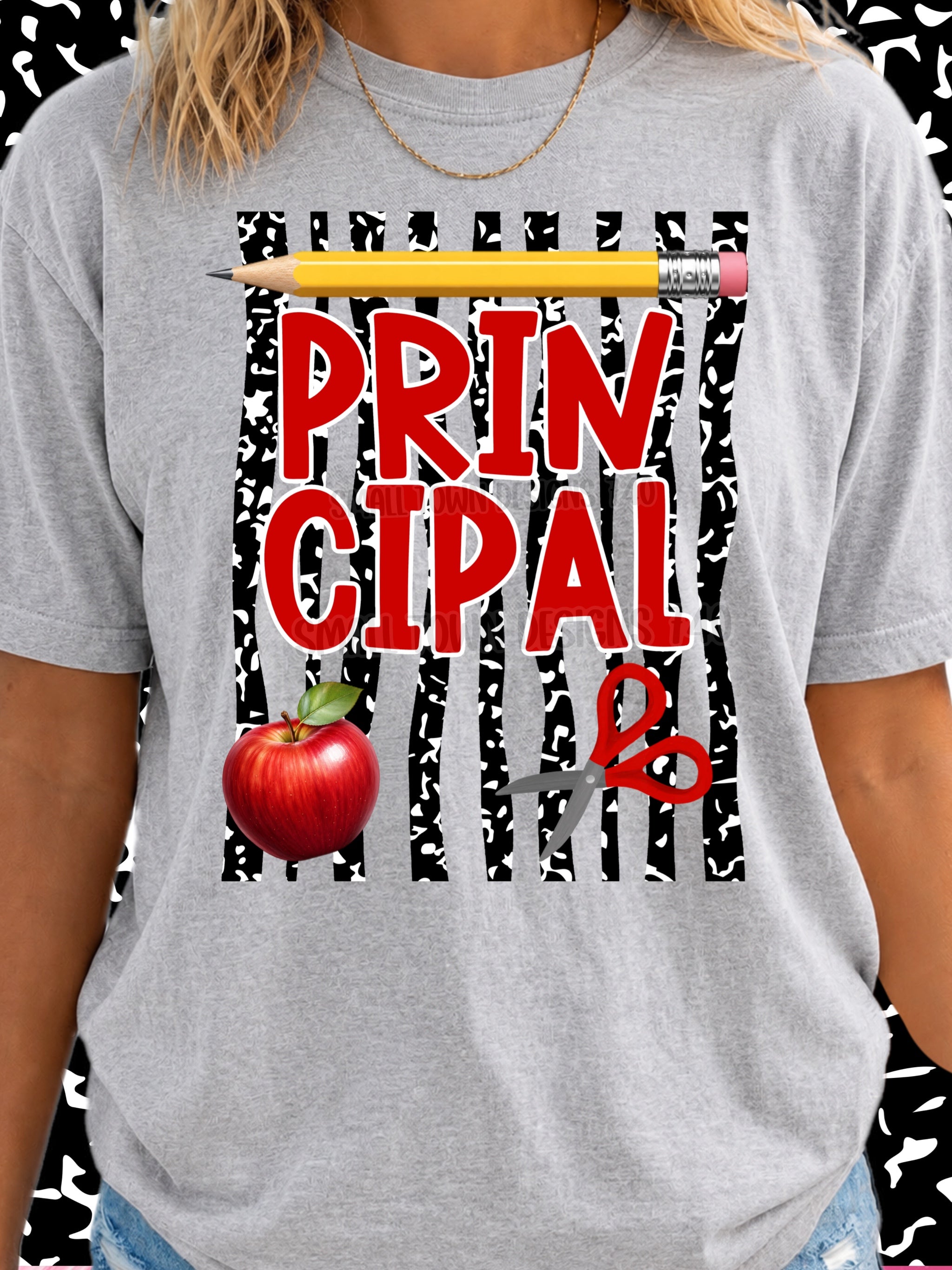 DTF PRINT - Back to School Principal Apple School Tools Main image