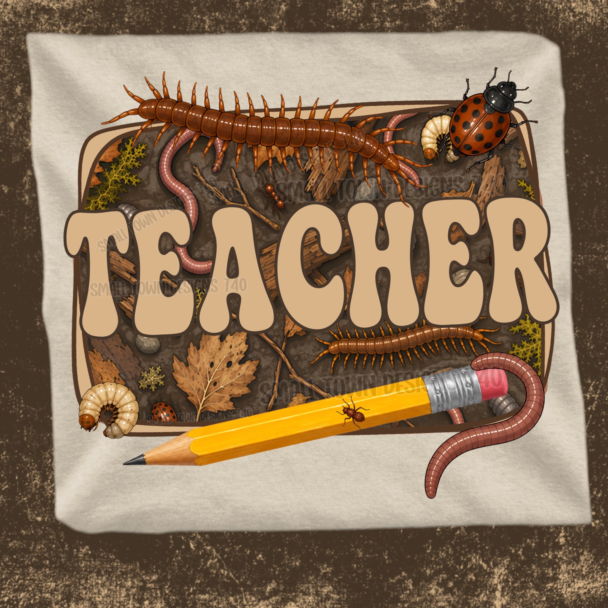 DTF PRINT - Back to School Teacher Insects Pencil Main image