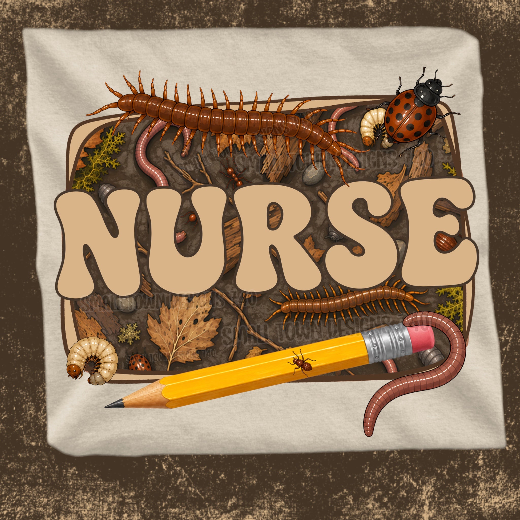 DTF PRINT - Back to School Nurse Insects Pencil Main image