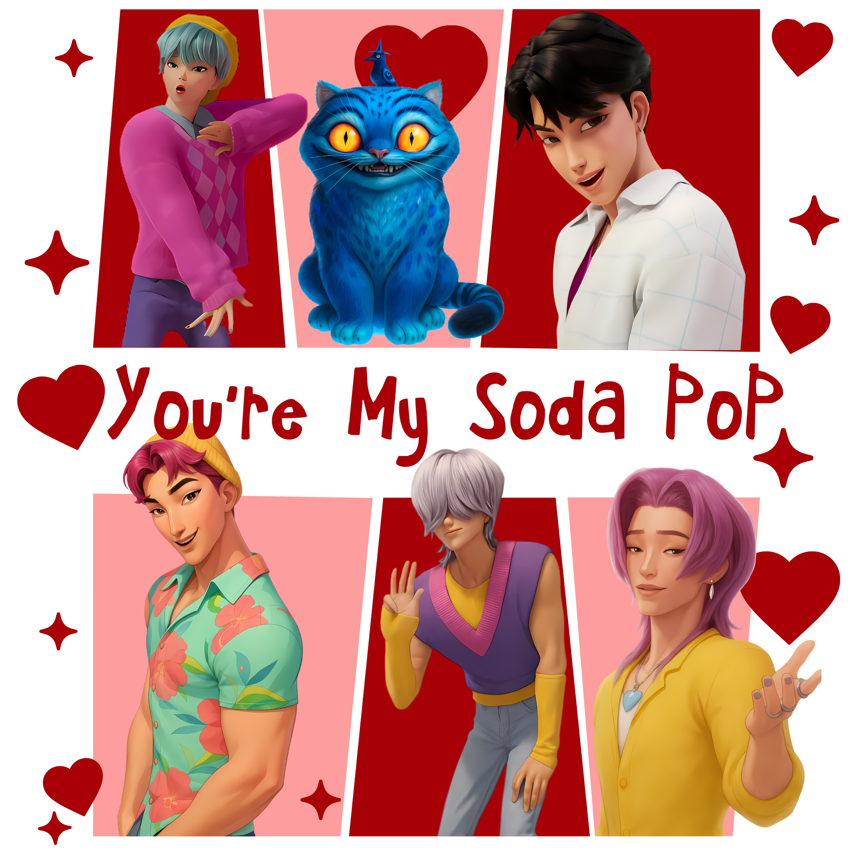 DTF Print-K-Pop Demon Hunter Saja Boys Valentine with sleeve design