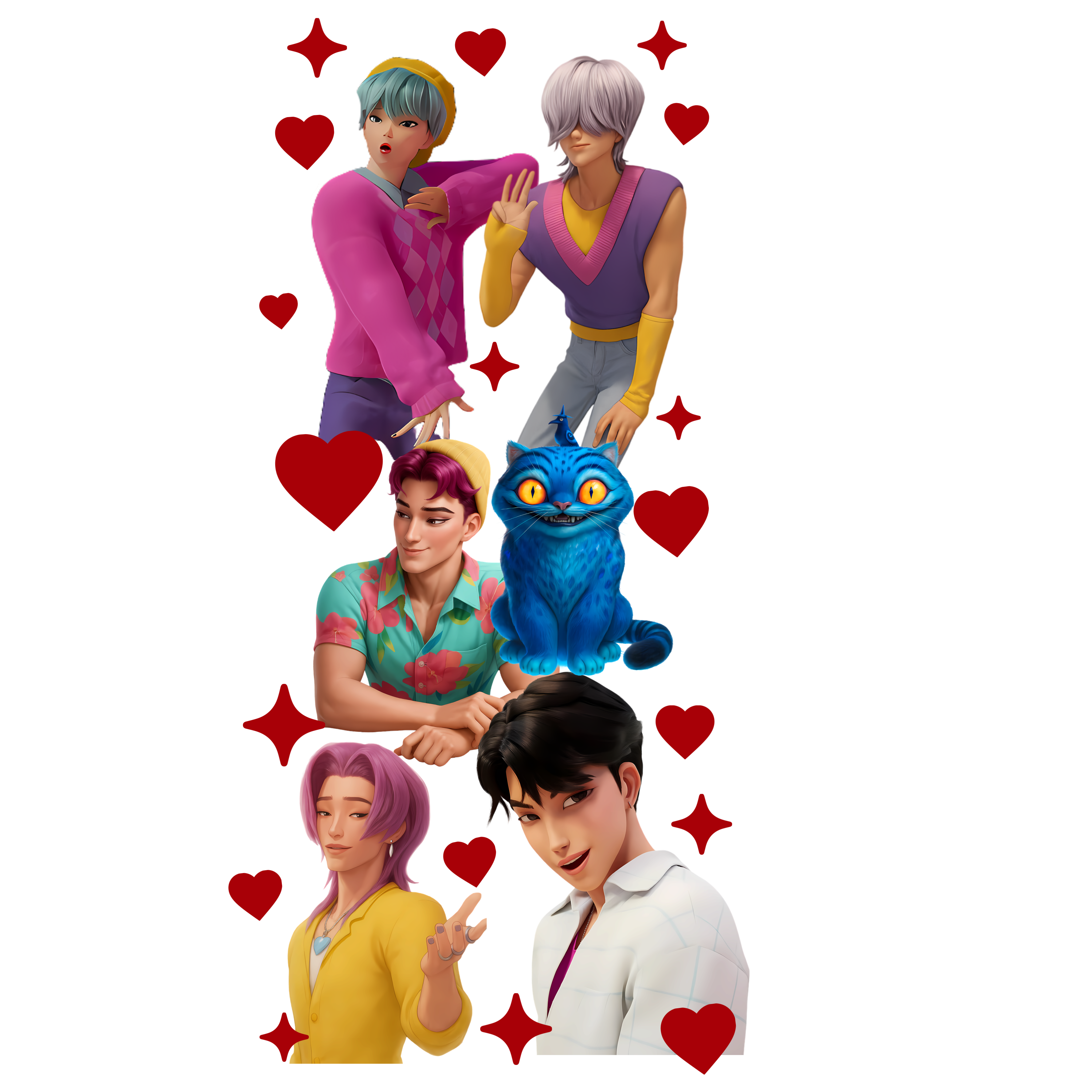 DTF Print-K-Pop Demon Hunter Saja Boys Valentine with sleeve design Secondary image