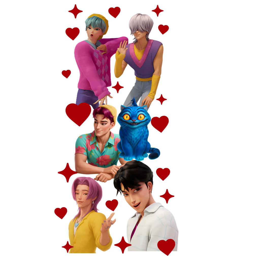 DTF Print-K-Pop Demon Hunter Saja Boys Valentine with sleeve design