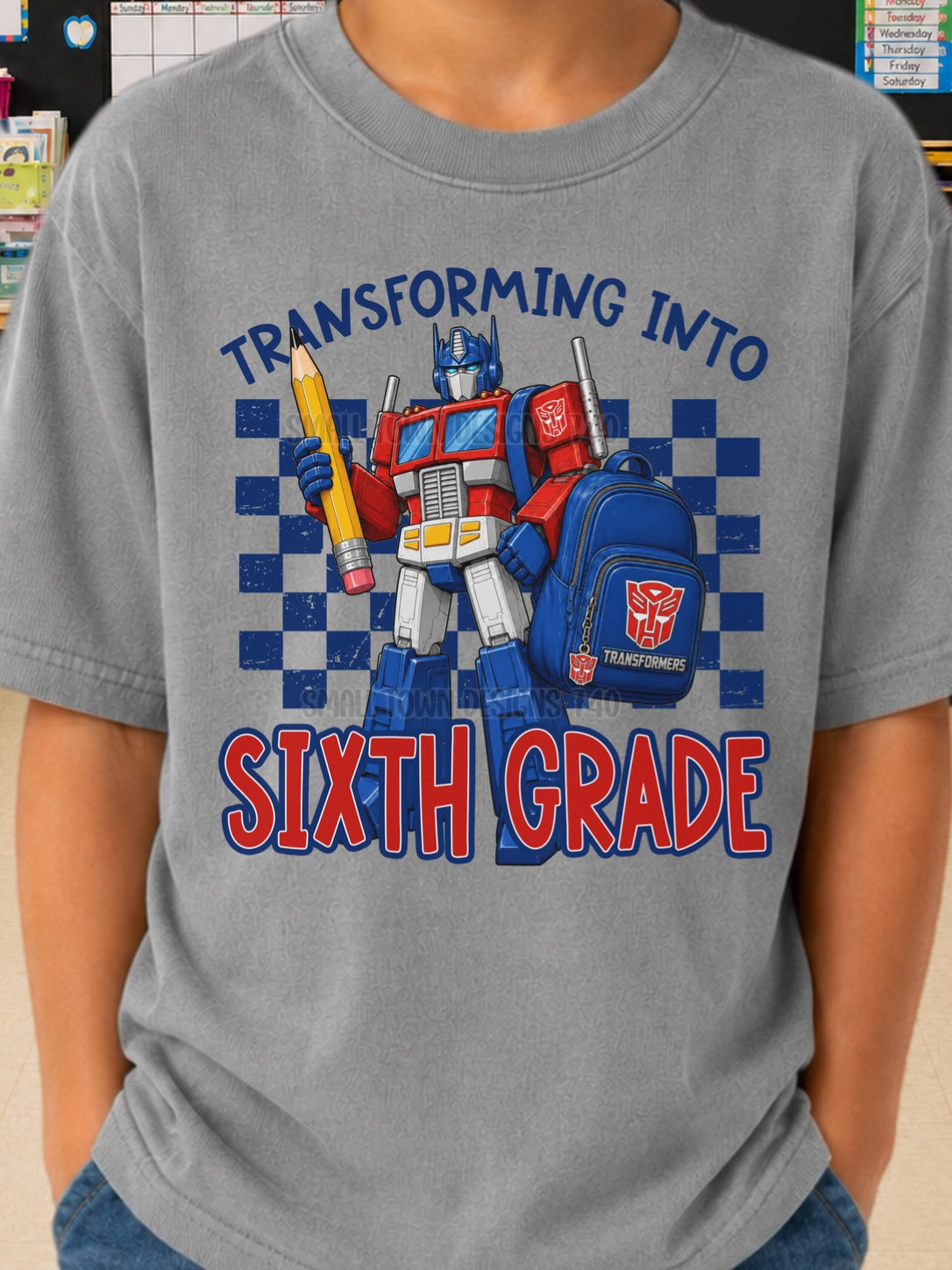 DTF PRINT - Back to School Sixth Grade Transformer Main image