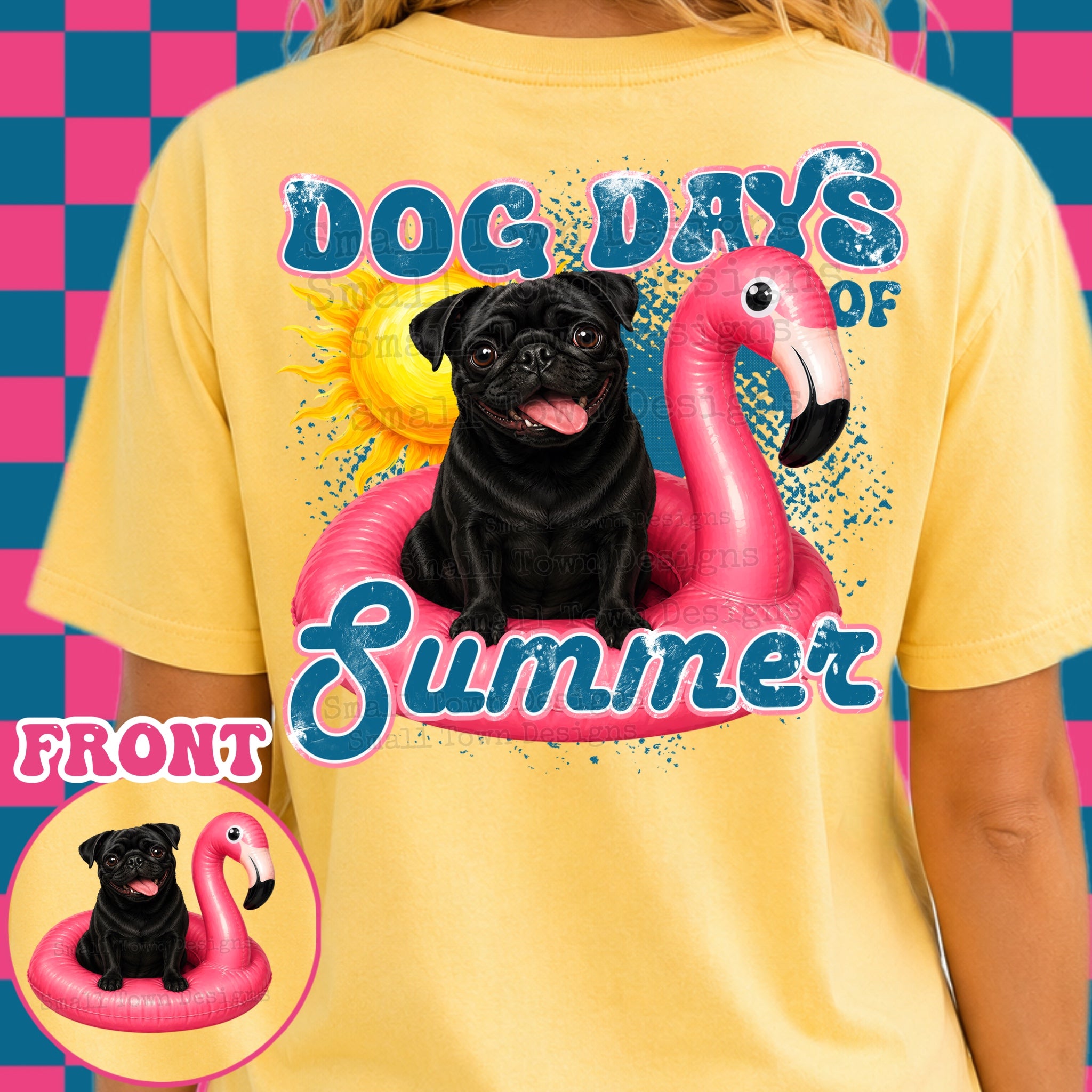 DTF PRINT Dog Days T-Shirt Pug Main image
