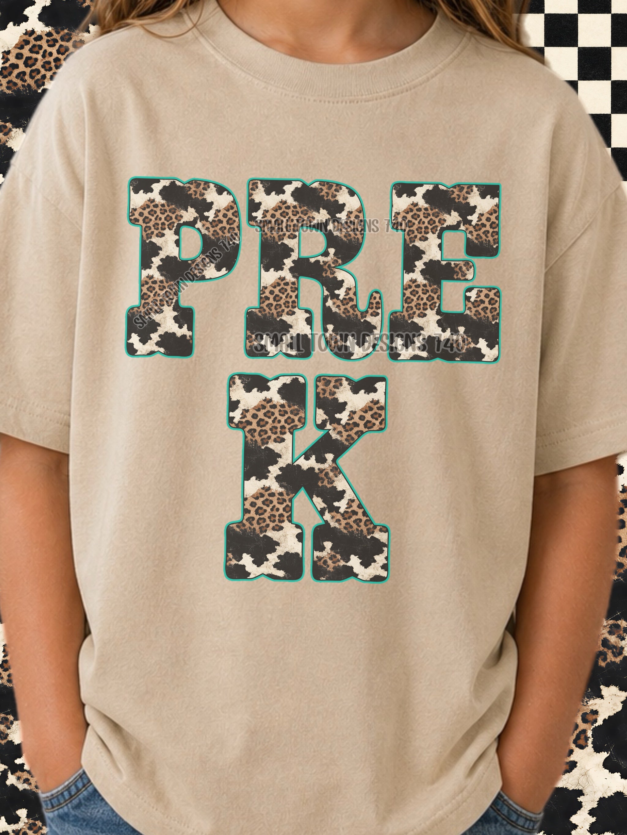 DTF PRINT - Back to School Pre-K Animal Print Main image