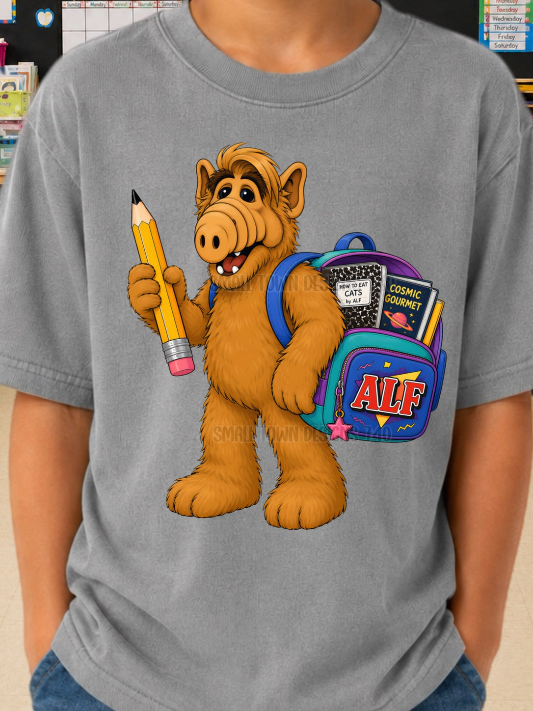 DTF PRINT - Back to School Alf Pencil Main image