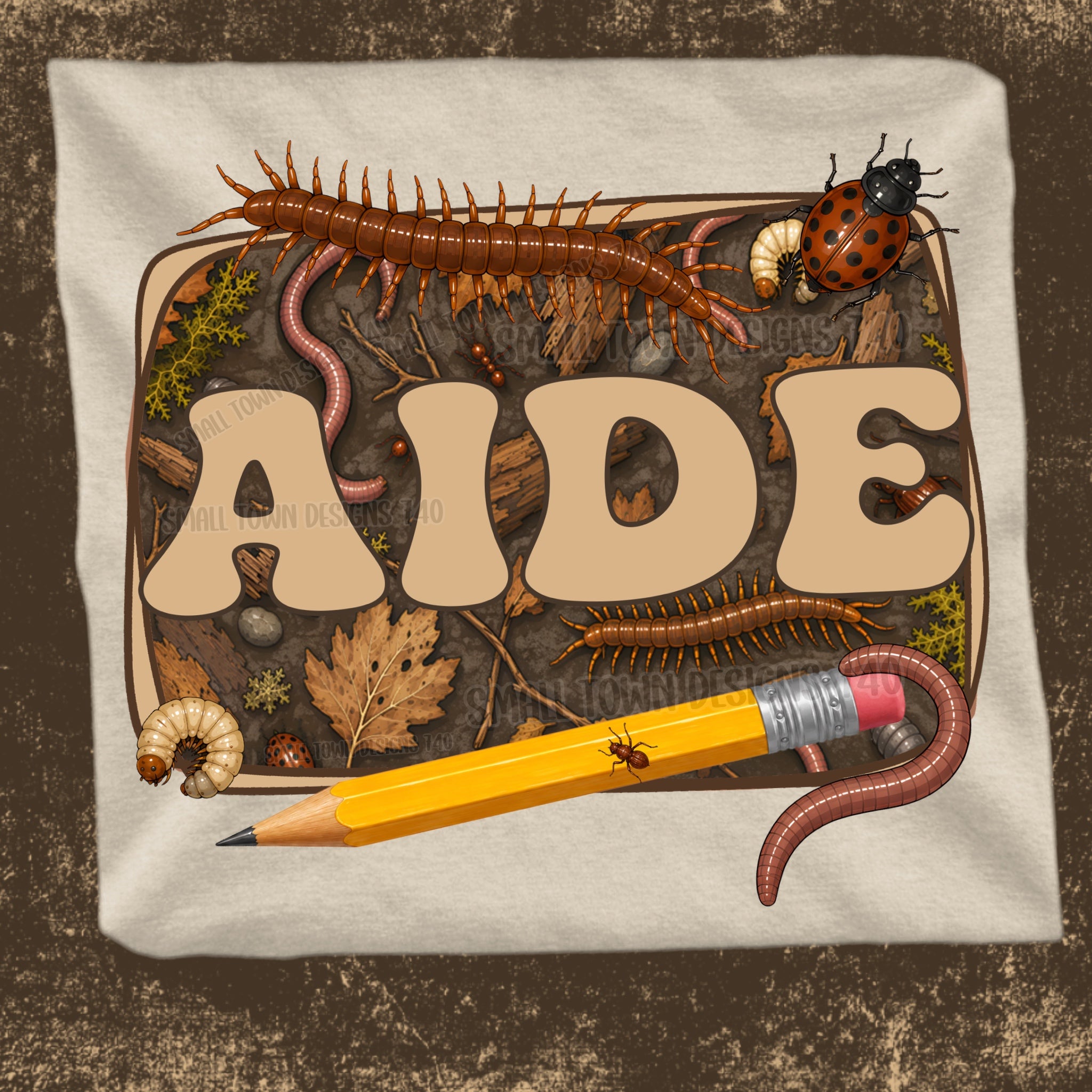 DTF PRINT - Back to School Aide Insects Pencil Main image