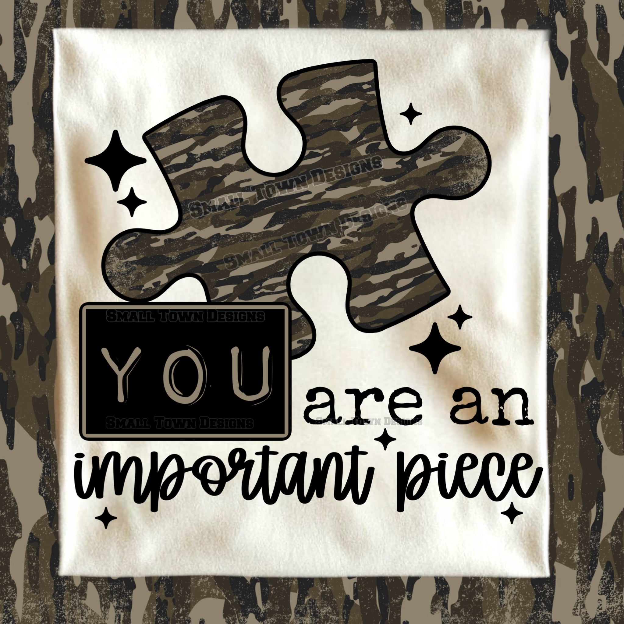 DTF PRINT Autism-You are an important piece-Camo Main image