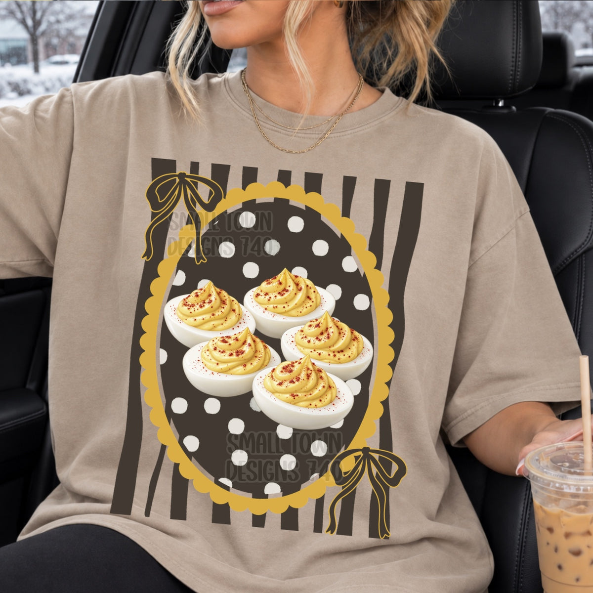 DTF PRINT - Deviled Eggs with polka dots