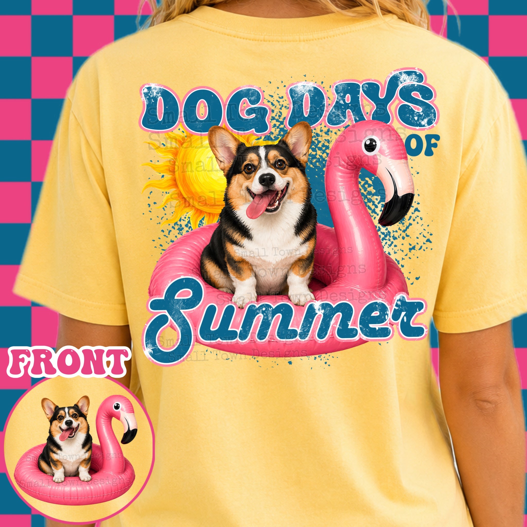 DTF PRINT Dog Days T-Shirt Frenchie Brown Black  White Main image