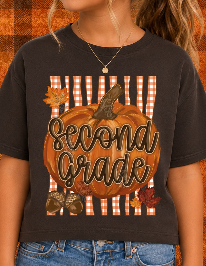 DTF PRINT - Back to School Second Grade Pumpkin Main image