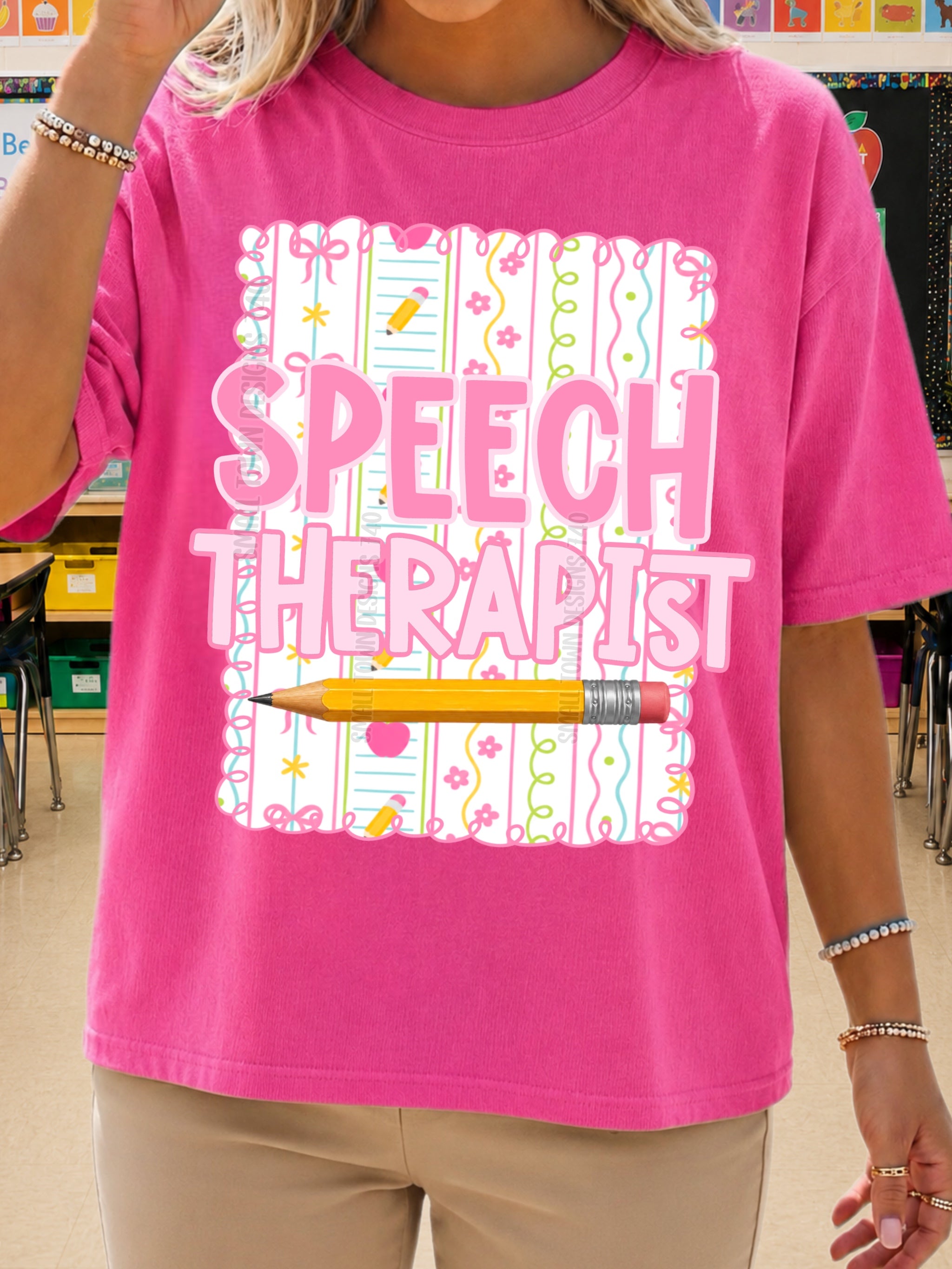 DTF PRINT - Back to School Speech Therapist Pencil Main image