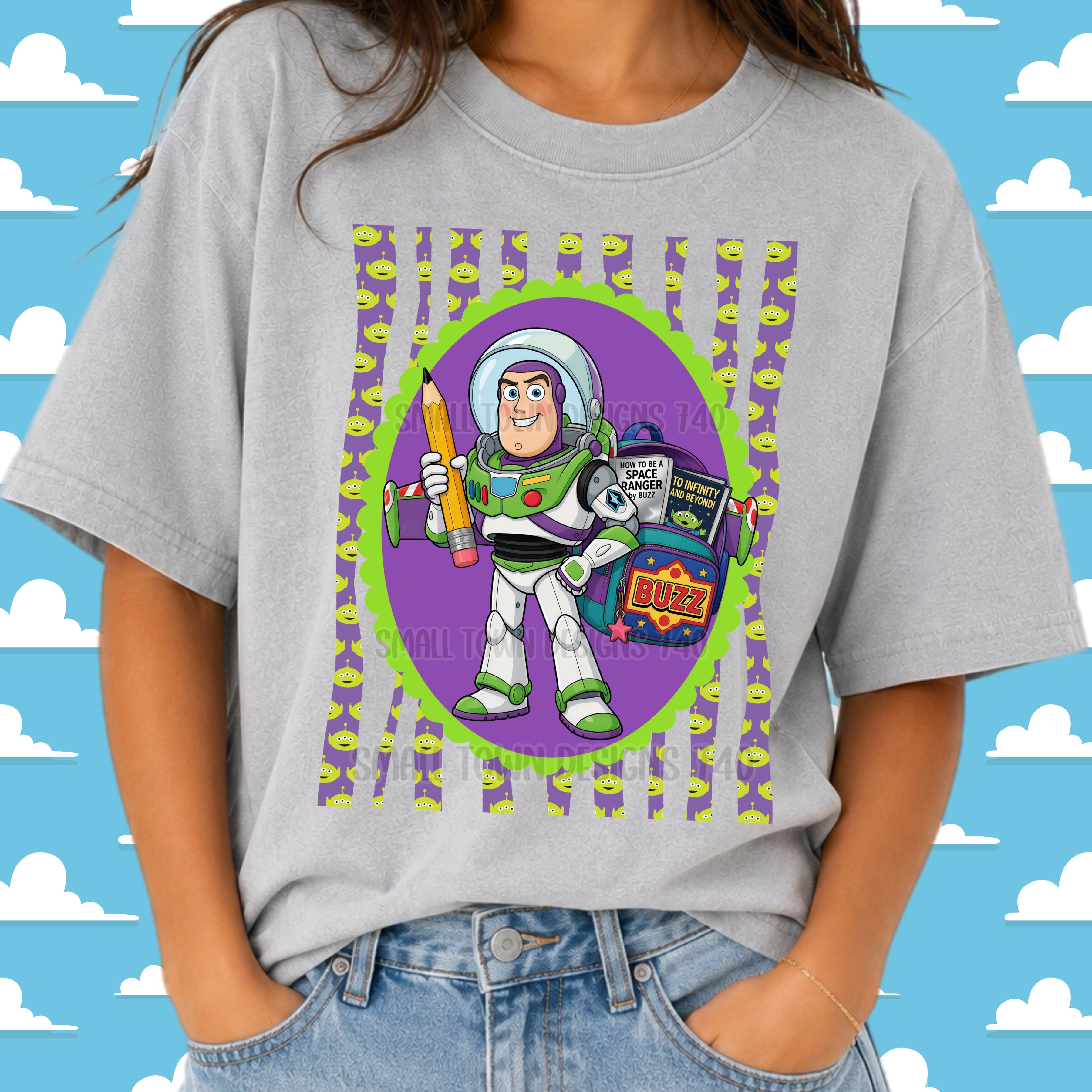 DTF PRINT - Back to School Buzz Lightyear Space Ranger Pencil Main image