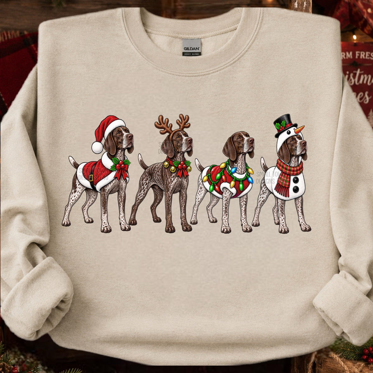 DTF PRINT - Great Dane dressed Christmassy