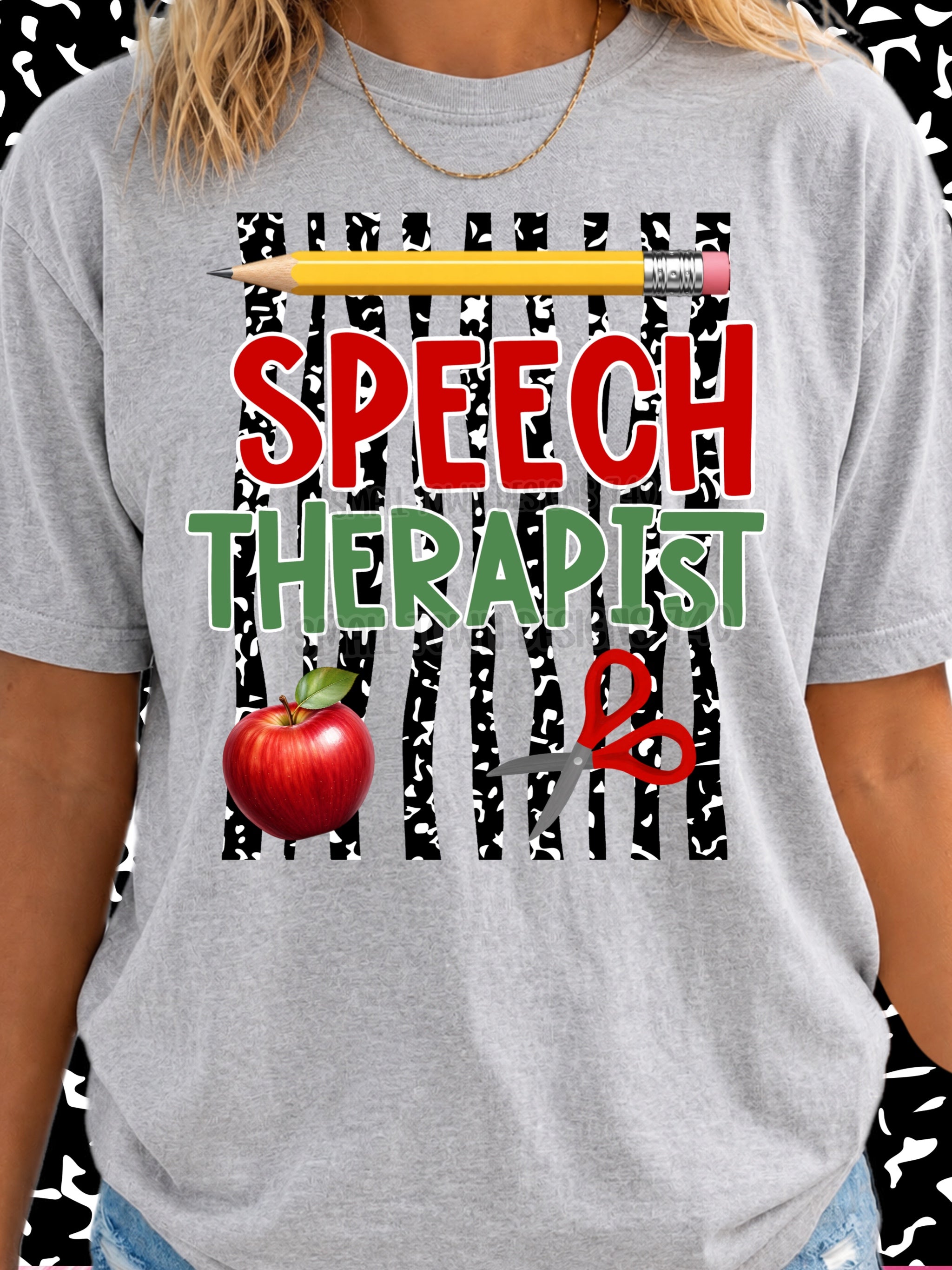 DTF PRINT - Back to School Speech Therapist School Tools Main image