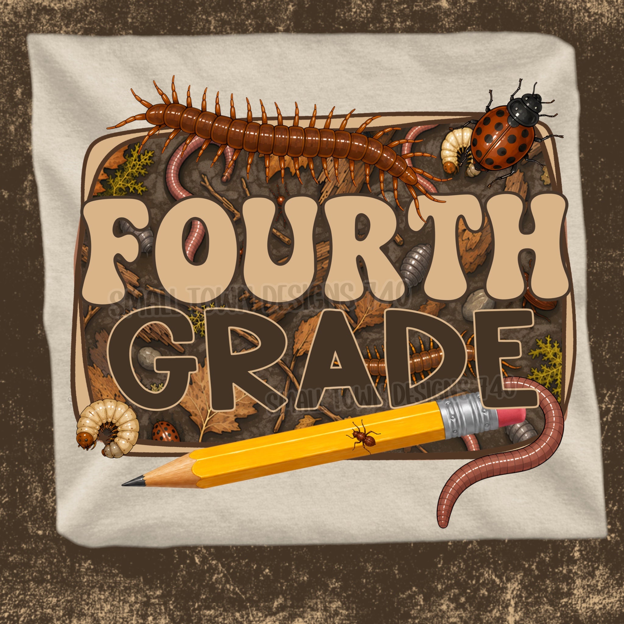 DTF PRINT - Back to School Fourth Grade Insects Pencil Main image