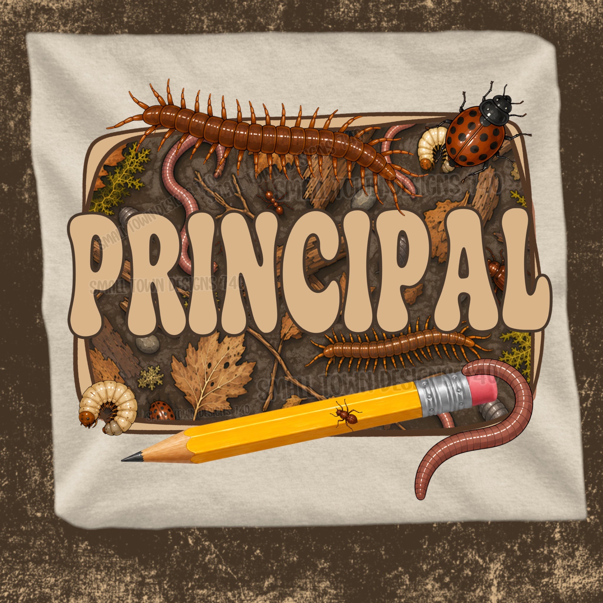 DTF PRINT - Back to School Principal Insect Pencil Main image
