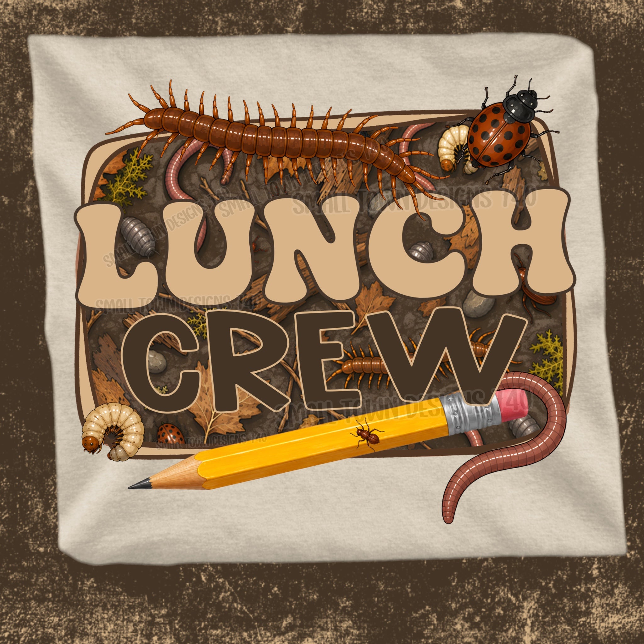 DTF PRINT - Back to School Lunch Crew Insects Pencil Main image