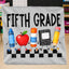 DTF PRINT - Back to School Fifth Grade Walking School Tools