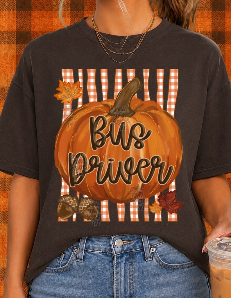 DTF PRINT - Back to School Bus Driver Pumpkin Fall Main image