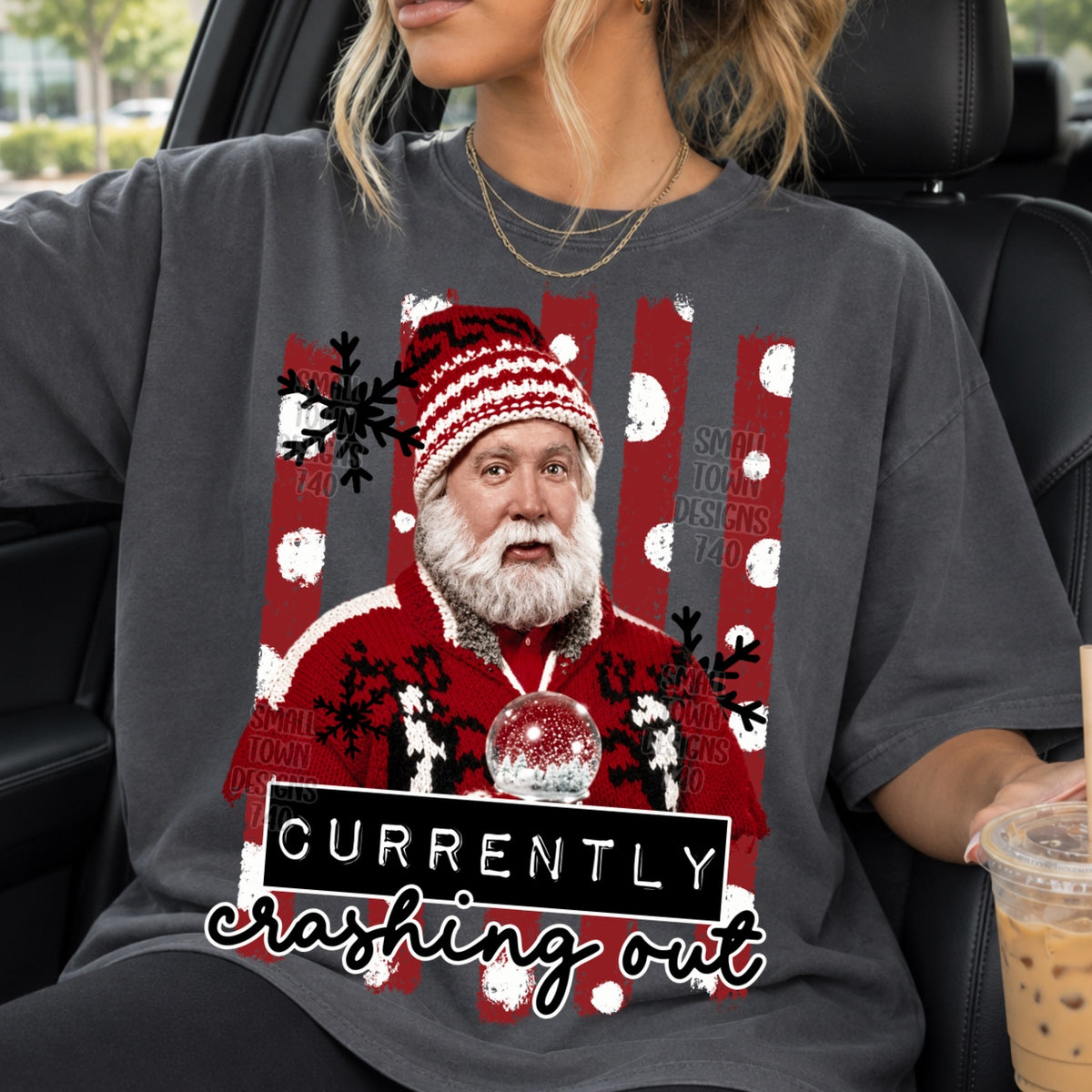 DTF PRINT - Christmas Movie Character Santa Currently Crashing Out