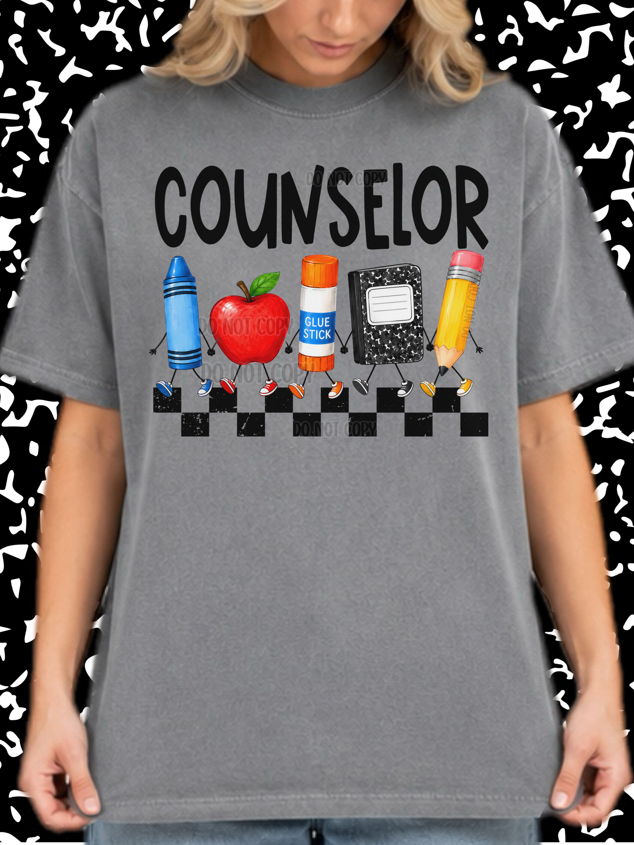 DTF PRINT - Back to School Counselor Walking School Tools Main image