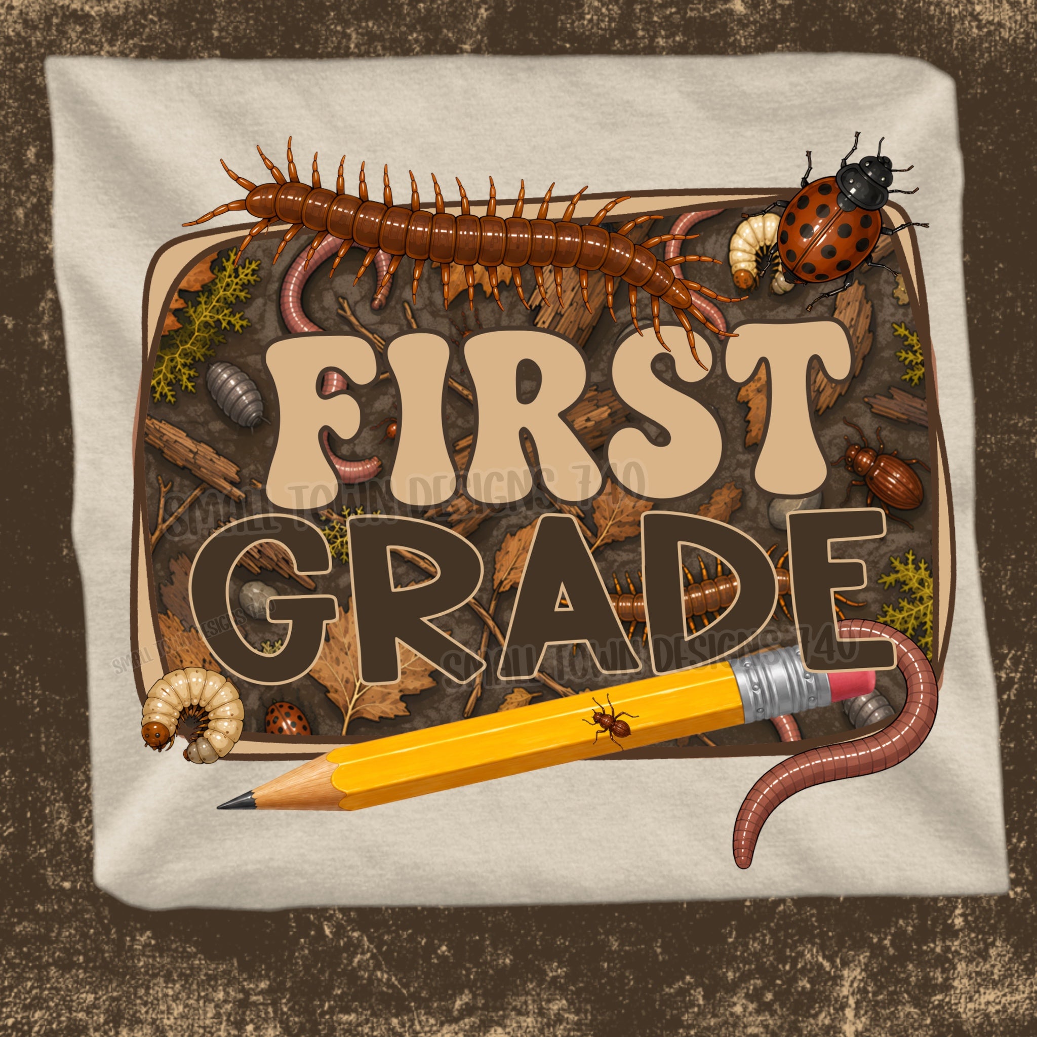 DTF PRINT - Back to School First Grade Insects Pencil Main image