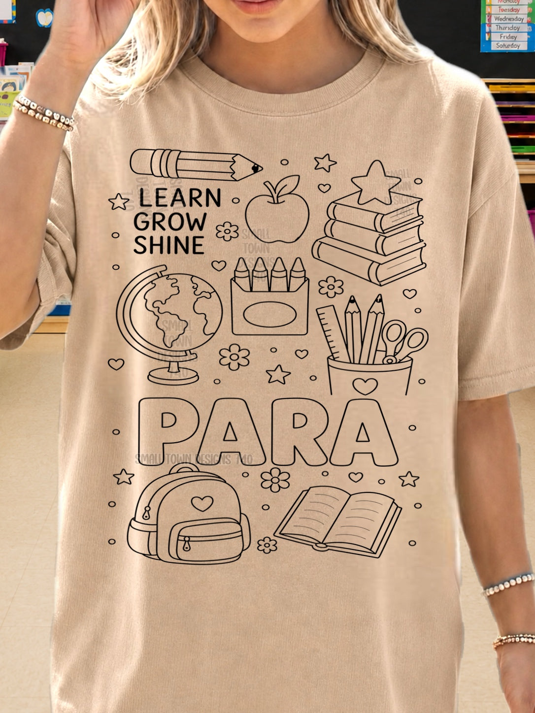 DTF PRINT - Back to School Para Learn Grow Shine Main image