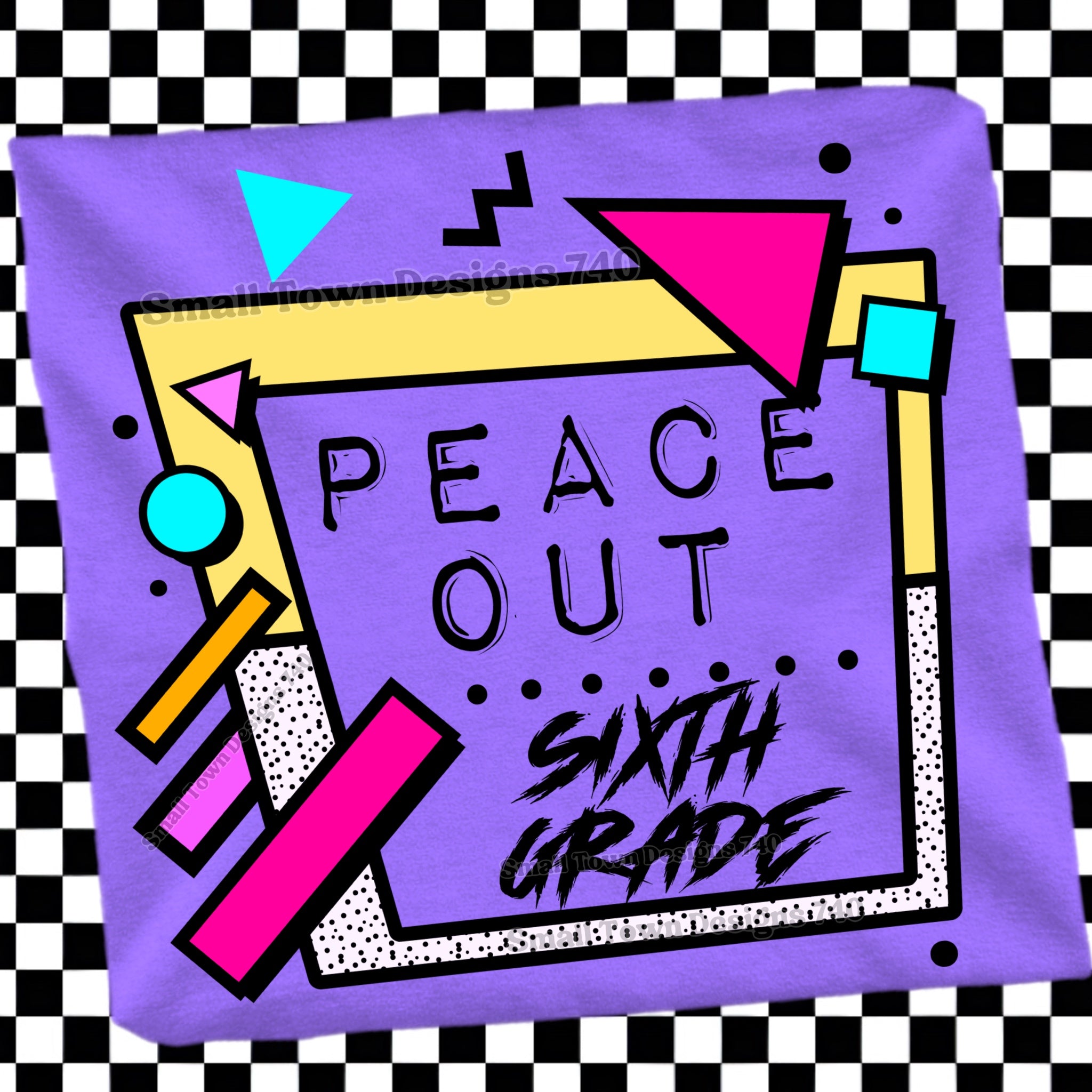 DTF PRINT - Back to School Peace Out Sixth Grade Main image