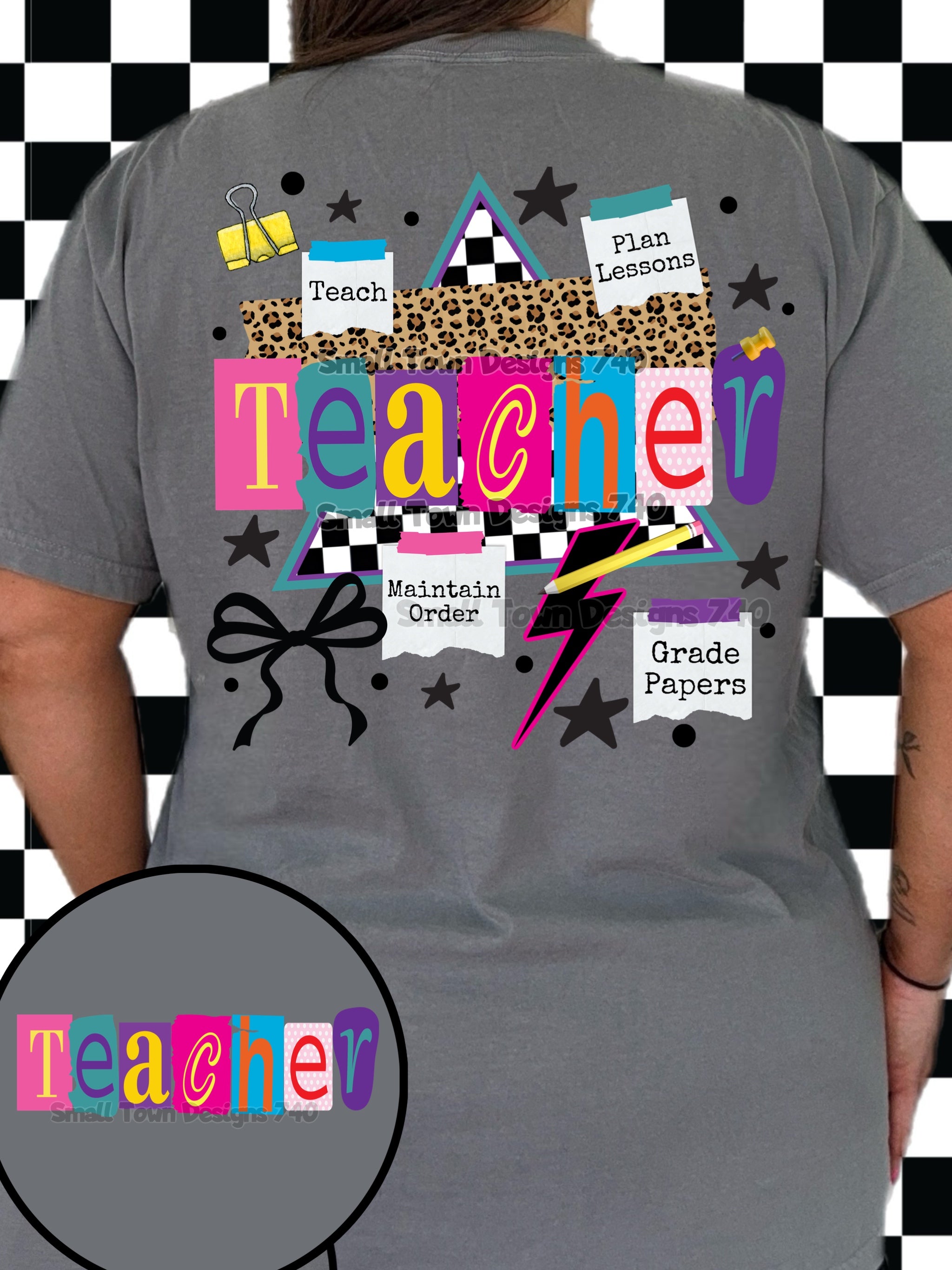 DTF PRINT - Back to School Teacher Teach Plan Maintain Grade Main image