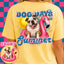 DTF PRINT Dog Days T-Shirt Bulldog Brown White